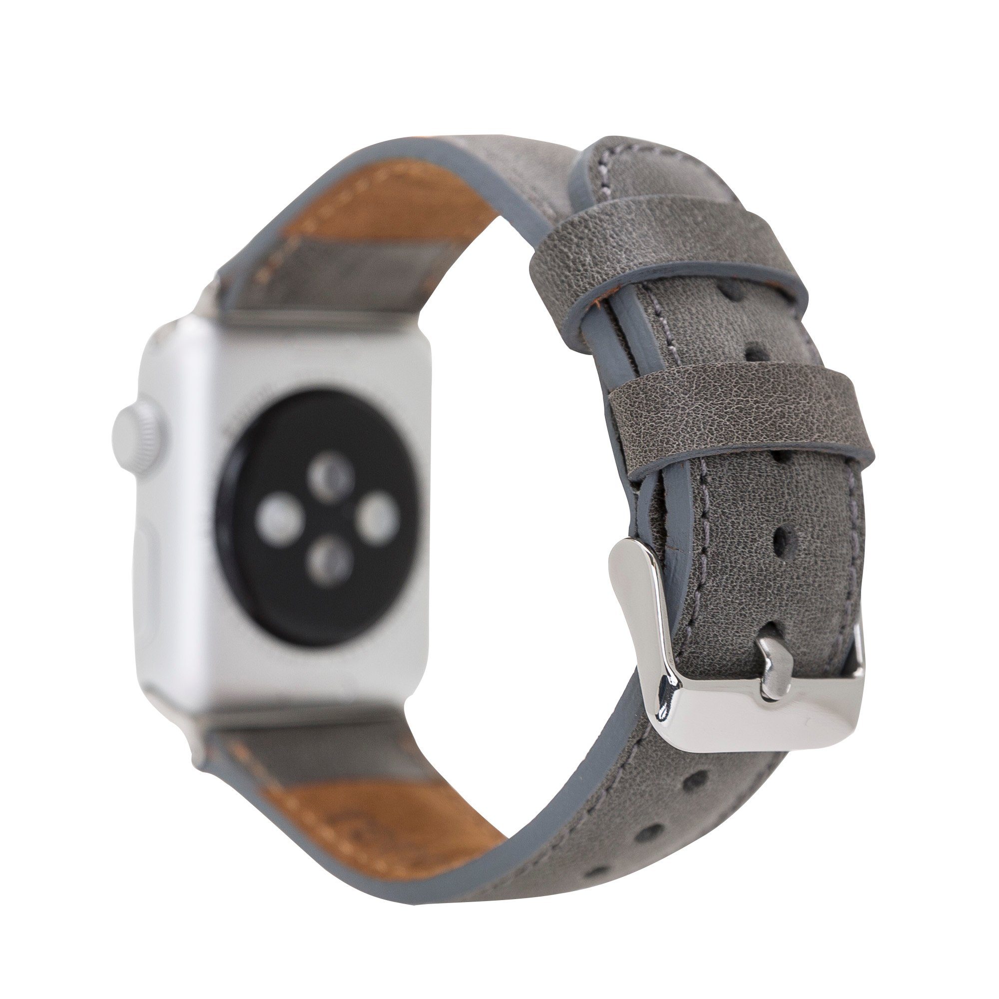 Renna Leather Uhrenarmband Apple Watch Band für Series Ultra/9/8/7SE/6-1 Echtleder Ersatzarmband Hellgrau