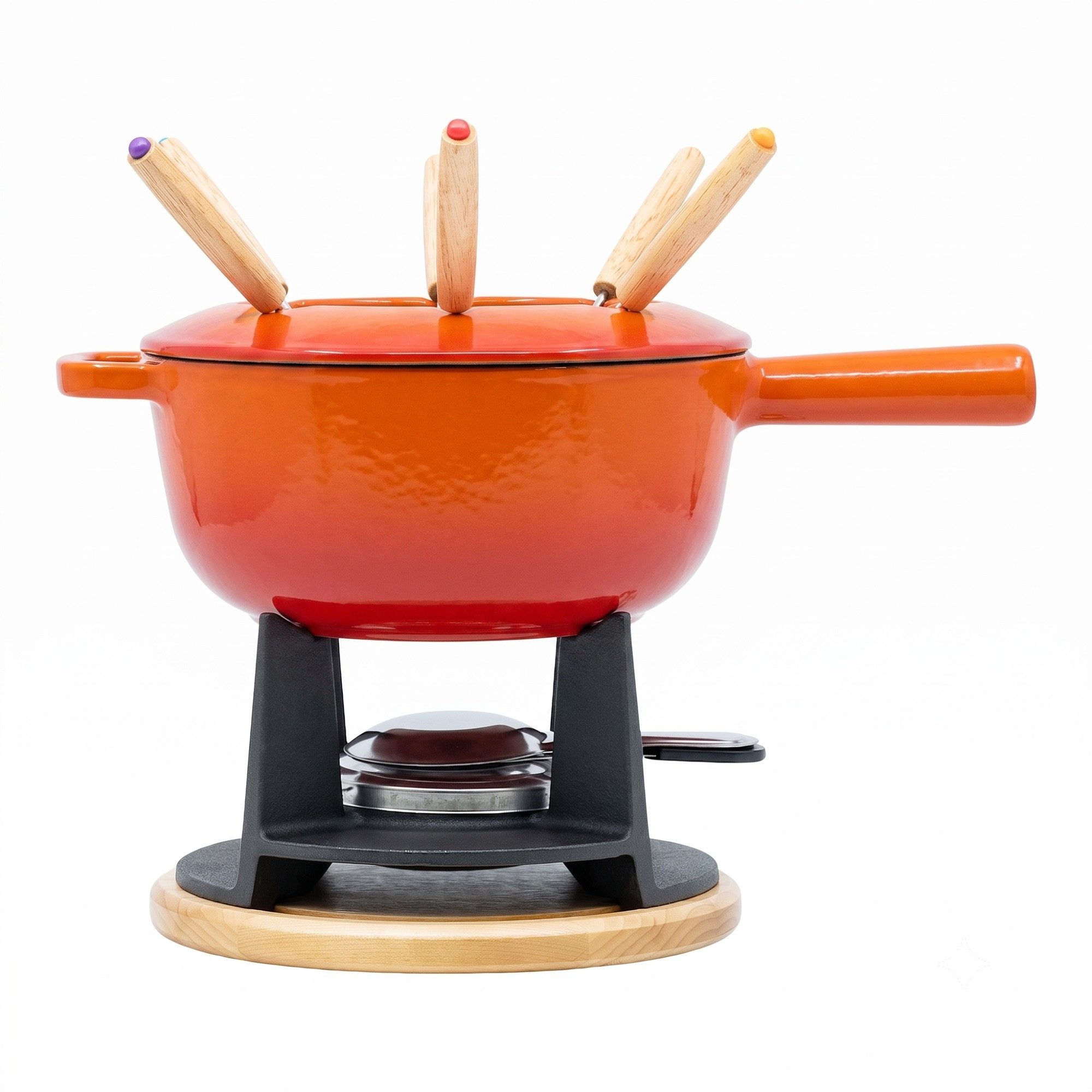 osoltus Fondue osoltus Fondue Käsefondue Set Gusseisen Matt Orange Emaille