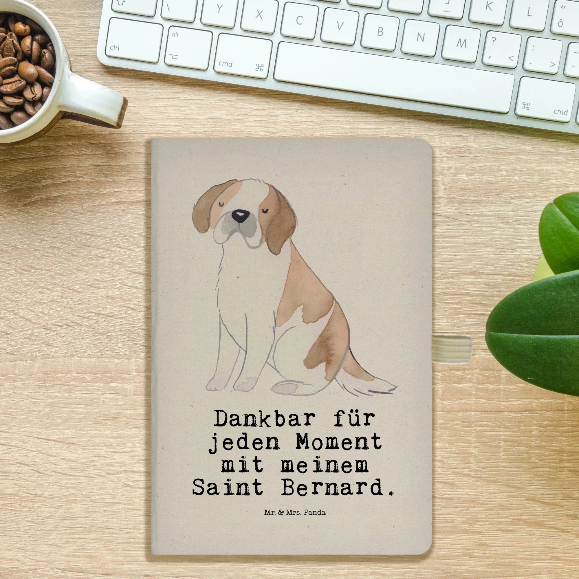 Thumbnail - Mr. & Mrs. Panda Notizbuch Saint Bernard Moment - Transparent - Geschenk, Rassehund, A5 Notizbuc Mr. & Mrs. Panda, Kreat...