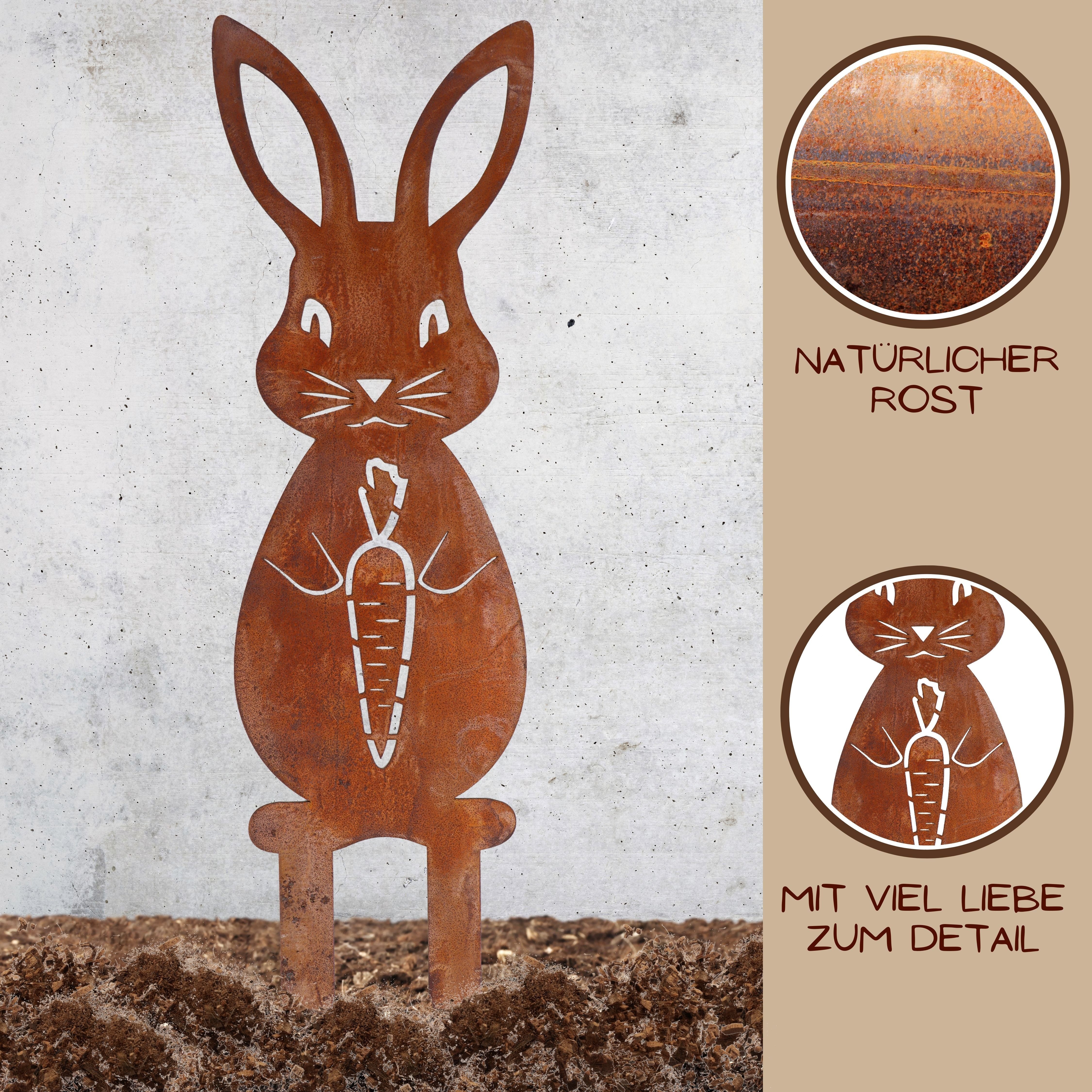 Rostikal Osterfigur Ostern Deko Hase, Rost günstig online kaufen