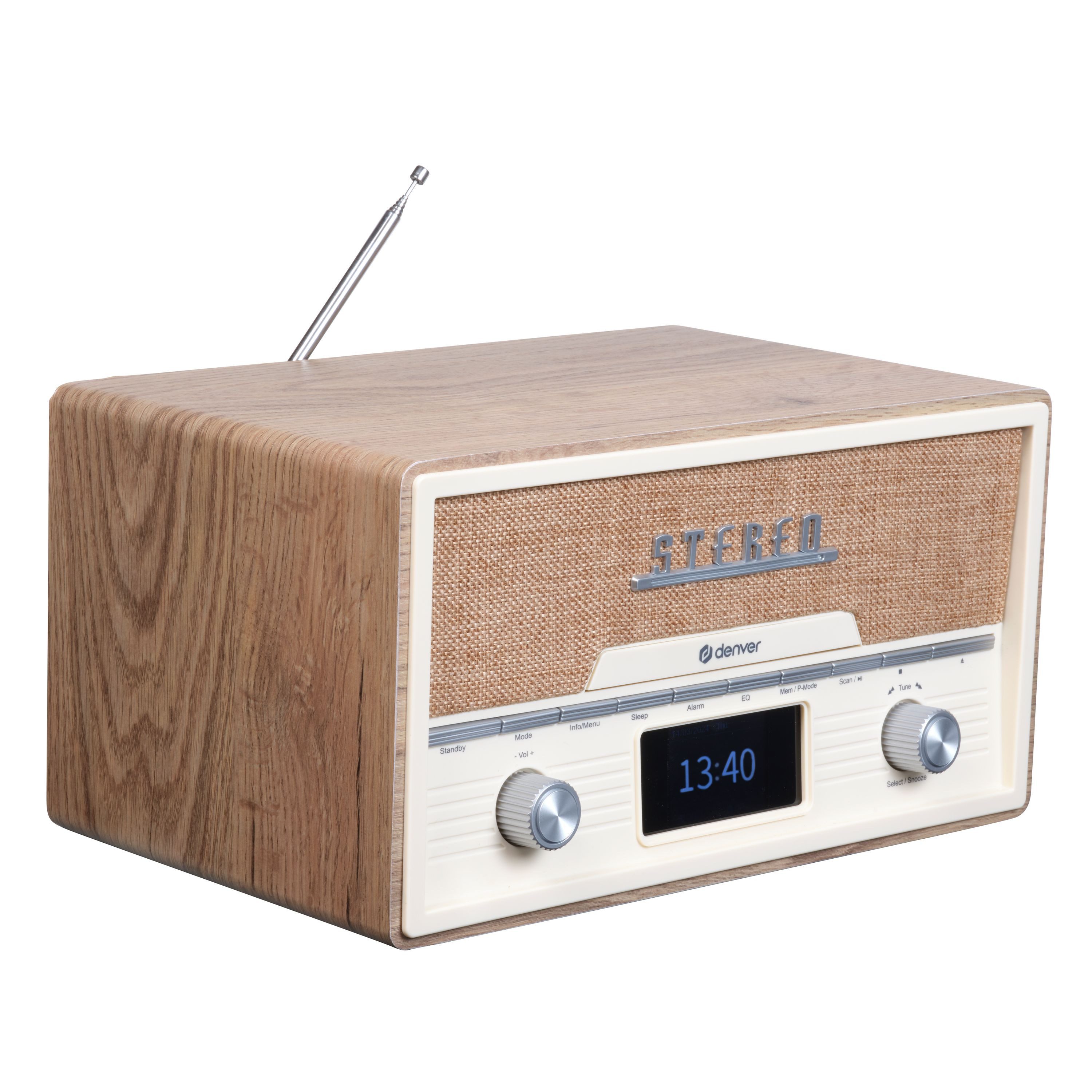 Denver MDA-525LW Stereoanlage (DAB+, FM, 10 W, Wecker (2), Snooze, 30 Presets, Teleskopantenne, Fernbedienung) – Bild 3 von 5