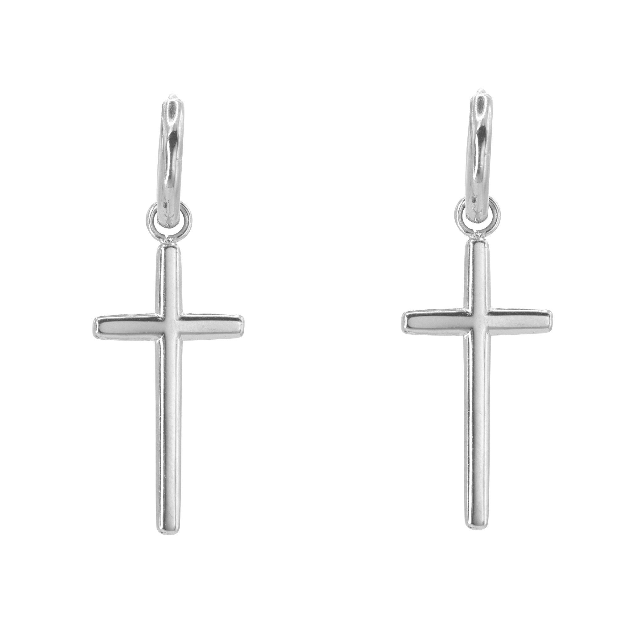 Heideman Paar Ohrstecker Magnus silberfarben (Ohrringe, inkl. Geschenkverpackung), mit Kreuz Anhänger