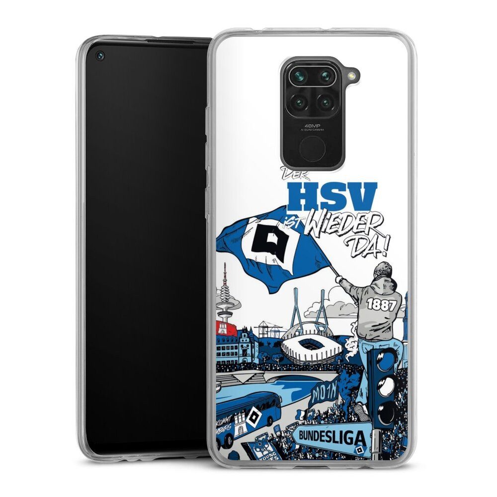 DeinDesign Handyhülle Hamburger SV Offizielles Lizenzprodukt Aufstieg, Xiaomi Redmi Note 9 Slim Case Silikon Hülle Ultra Dünn Schutzhülle