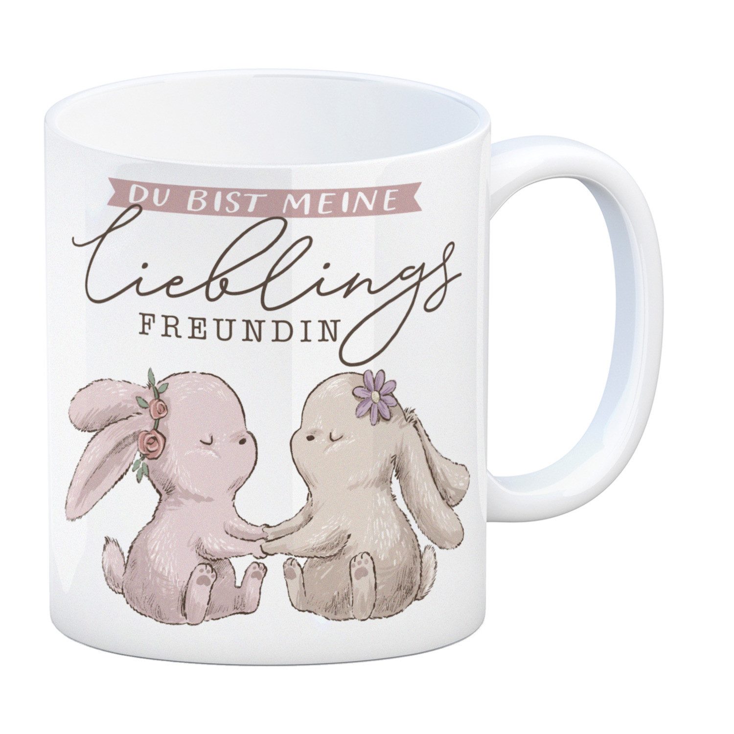Tasse Hasen Kaffeebecher mit Spruch Du bist meine Lieblingsfreundin