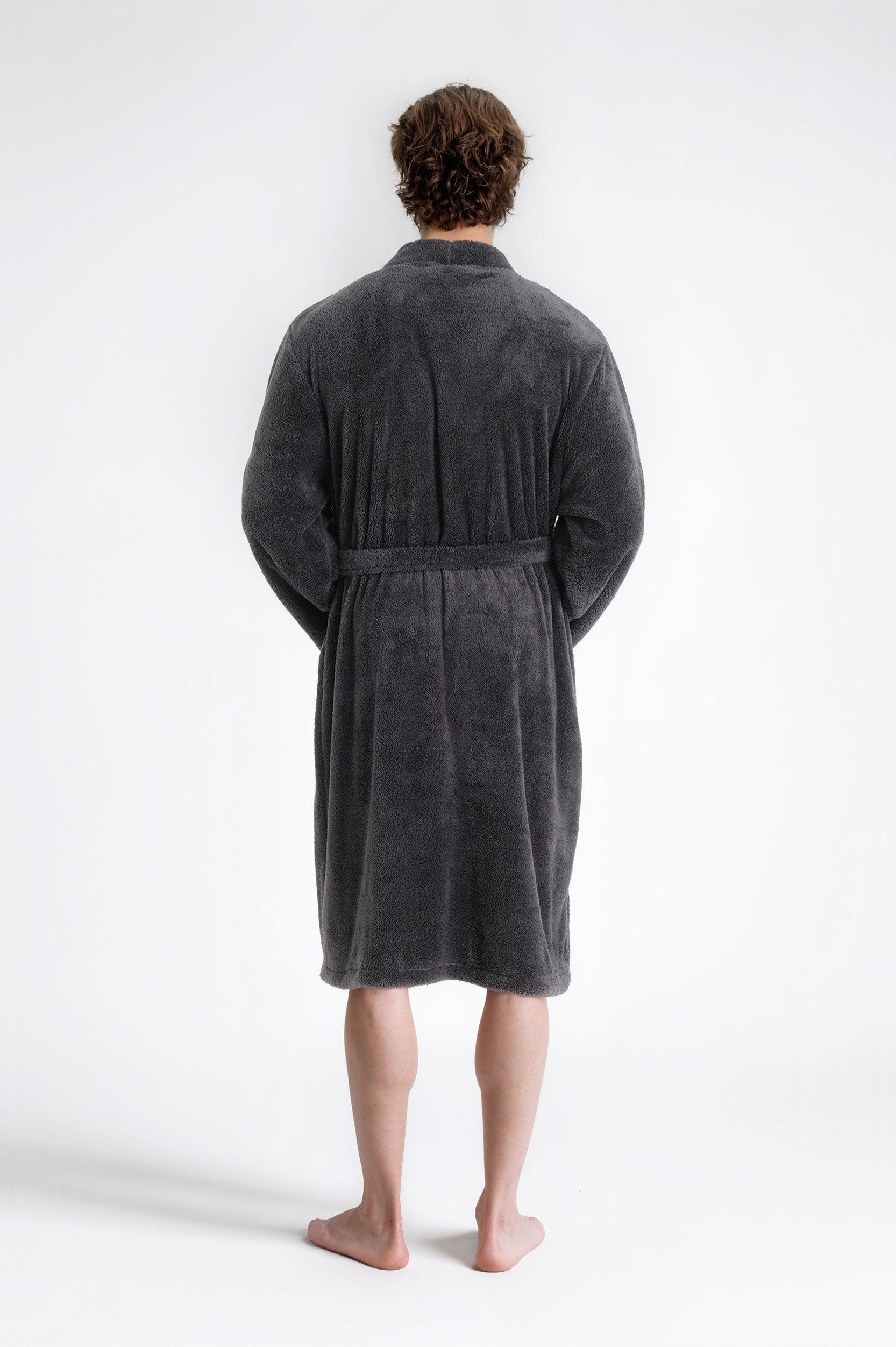 OTTO home Unisex-Bademantel Lillou Kimono, ideal für Sauna & Spa, Hotelbademantel, Morgenmantel, Midilänge, Microfaser, Kimono-Kragen, Gürtel, kuschelig weicher Fleece, plüsch, für Damen und Herren, XS-3XL