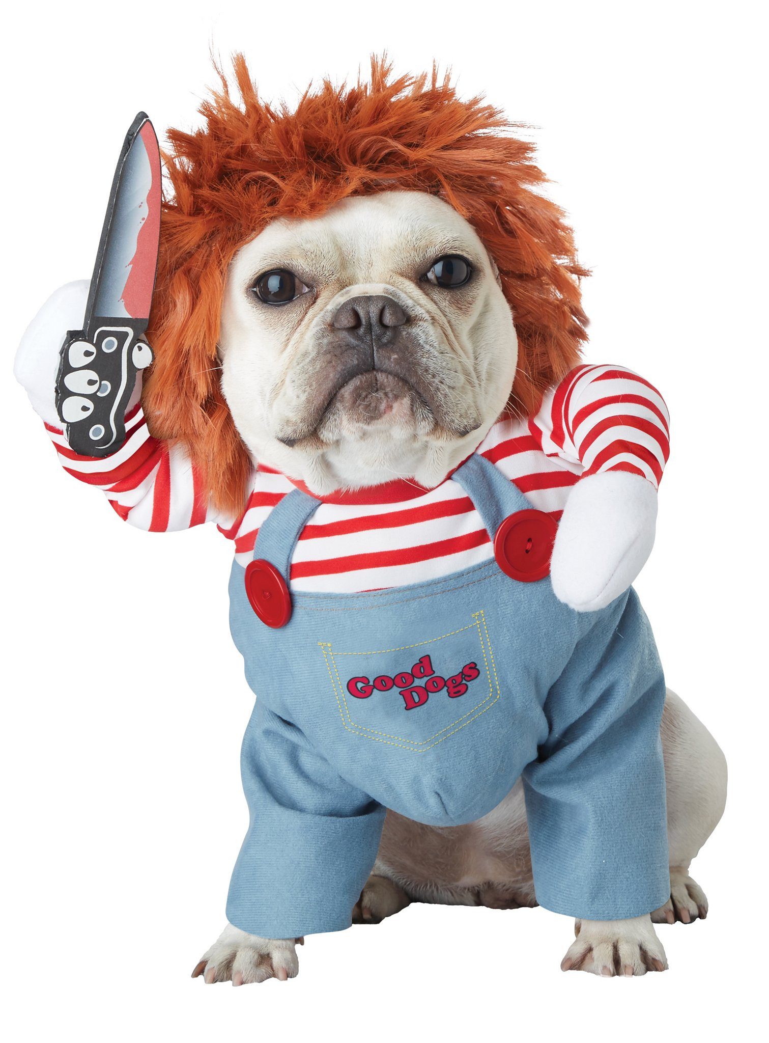 Metamorph Hundekostüm Chucky Kostüm für Hunde, Das Mörder-Puppy: Hundekostüm für Halloween