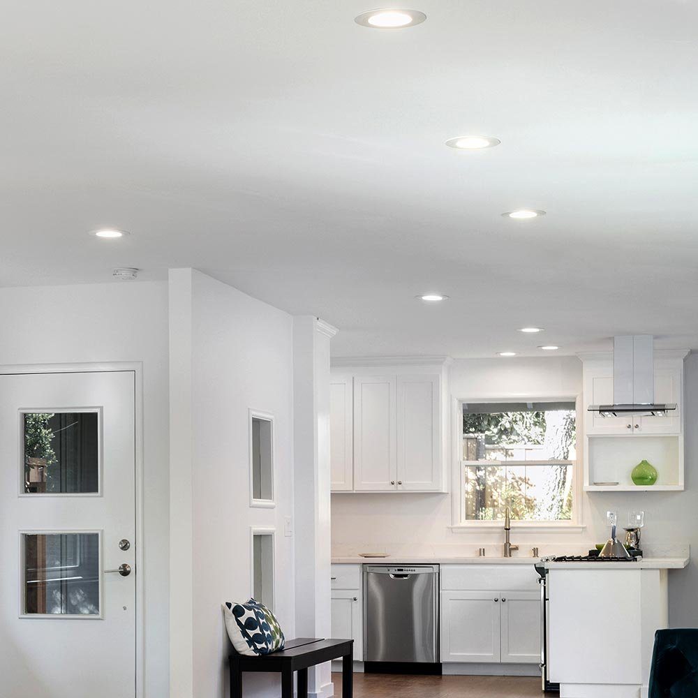 Einbau Küchen Zimmer Flur Chrom Leuchte verbaut, EGLO LED-Leuchtmittel Strahler Warmweiß, LED LED fest Einbaustrahler, Wohn