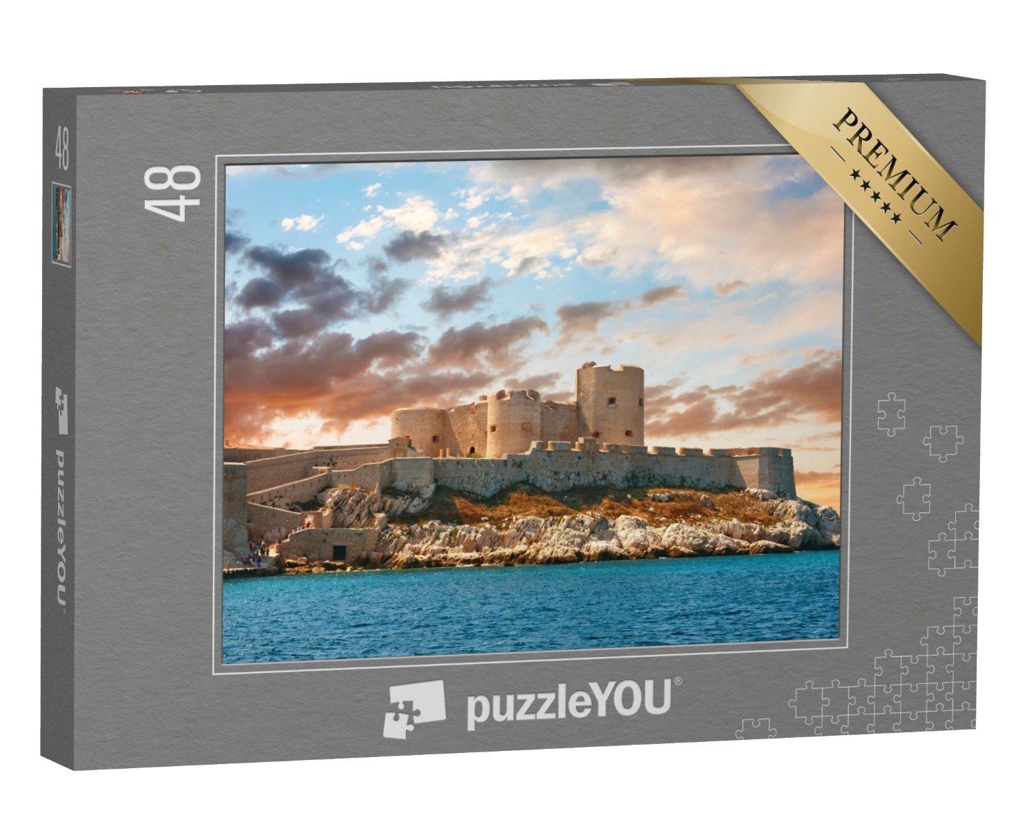 puzzleYOU Puzzle Sonnenuntergang über dem Schloss von Marseille