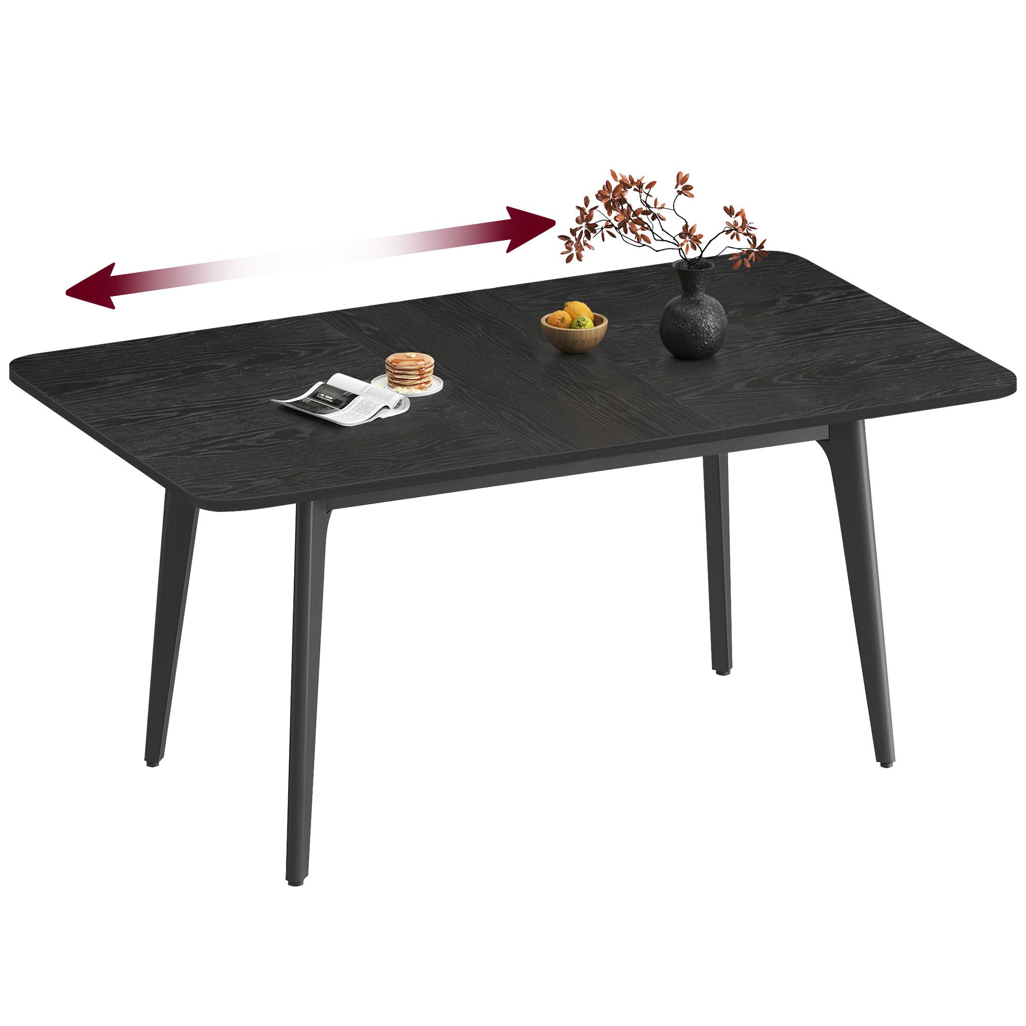 VASAGLE Esstisch Ausziehbarer Ess- und Küchentisch, mit erweiterbarer Tischplatte, 120 kg belastbar, schlichtes Design