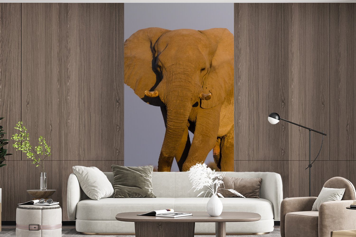 MuchoWow Fototapete Sand, Elefant Vliestapete (2 Matt, Fototapete Afrikanischer für St), bedruckt, Küche, Wohnzimmer im Schlafzimmer