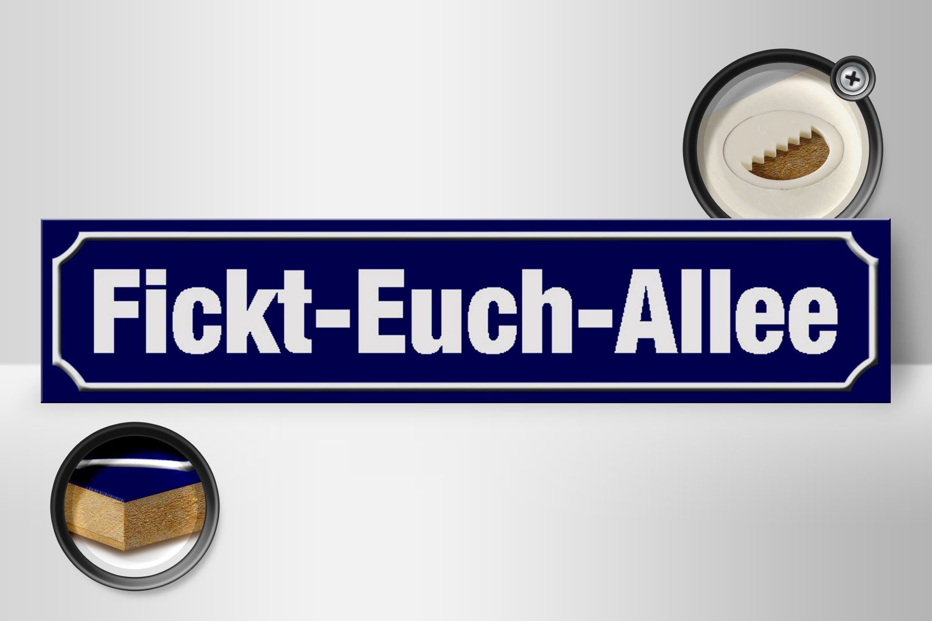Femer GmbH Holzbild Straßenschild 46x10cm Fickt-Euch-Allee, günstig online kaufen