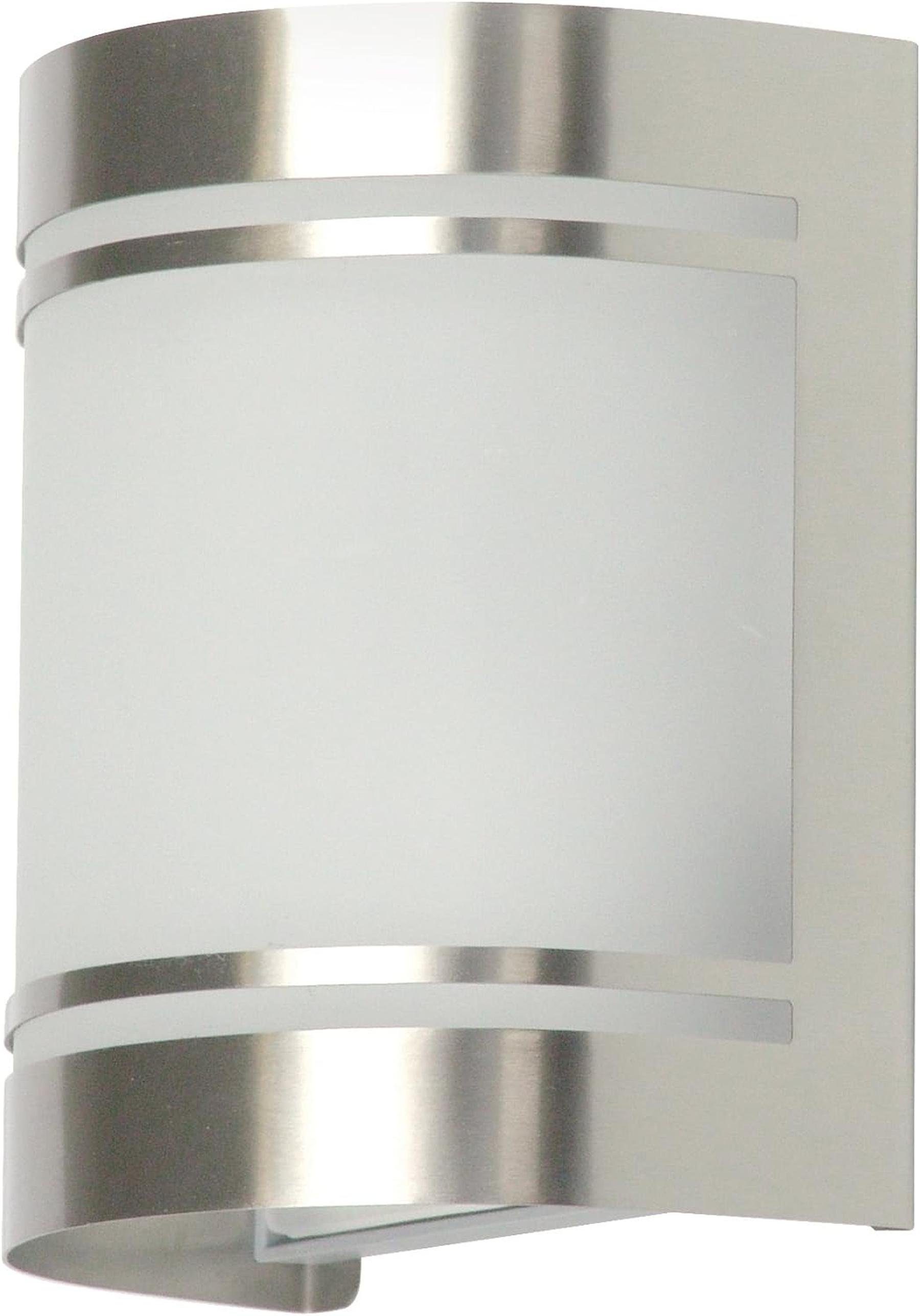Watt Wandlampe Fassadenlampe nicht 1x Geeignet enthalten) Außenlampe Edelstahl für 60 max. (Leuchtmittel nicht E27 smartwares silber, Leuchtmittel Haustürleuchte bis Außen-Wandleuchte, Leuchtmittel inklusive,