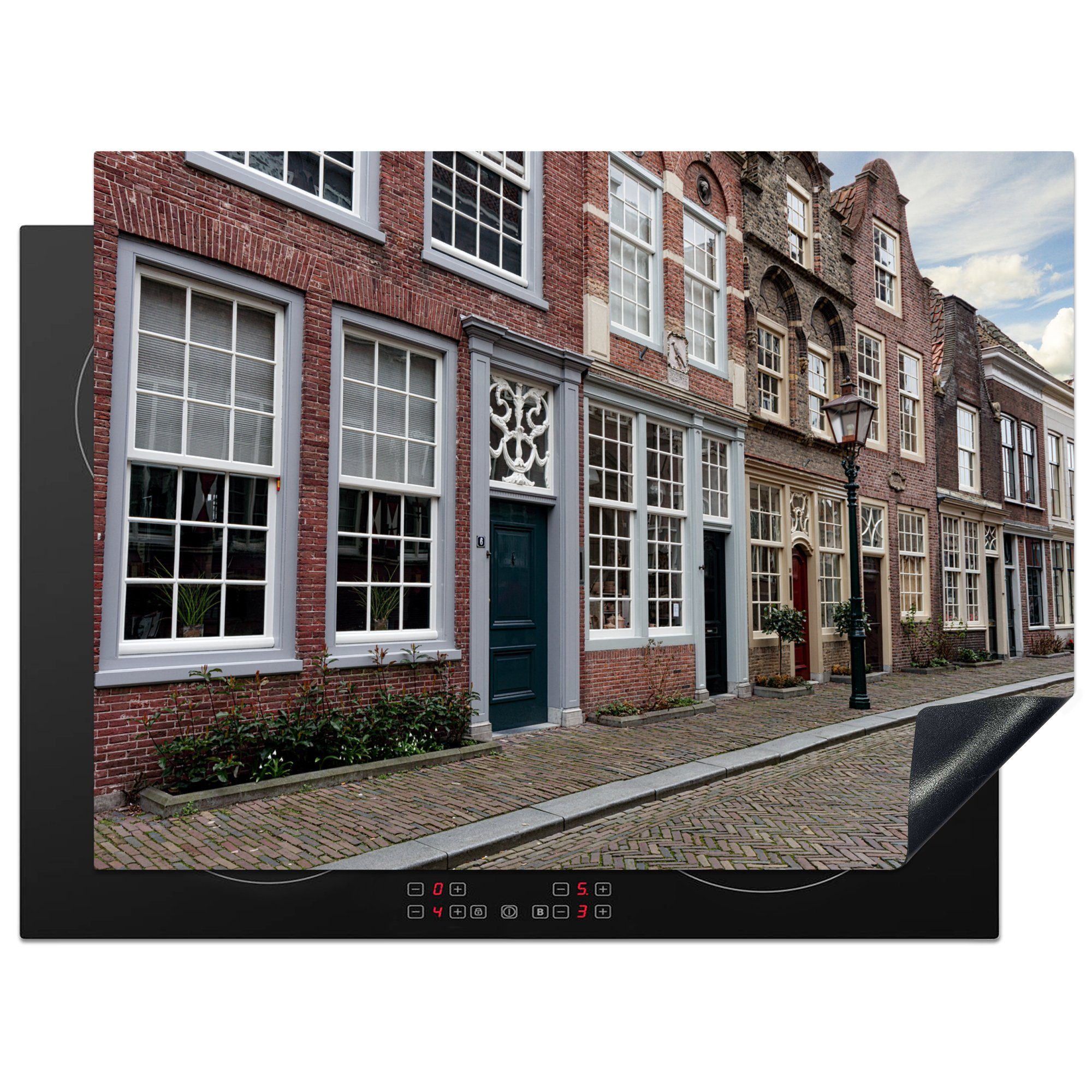 MuchoWow Herdblende-/Abdeckplatte Huizen - Dordrecht - Niederlande, Vinyl, (1 tlg), 70x52 cm, Mobile Arbeitsfläche nutzbar, Ceranfeldabdeckung