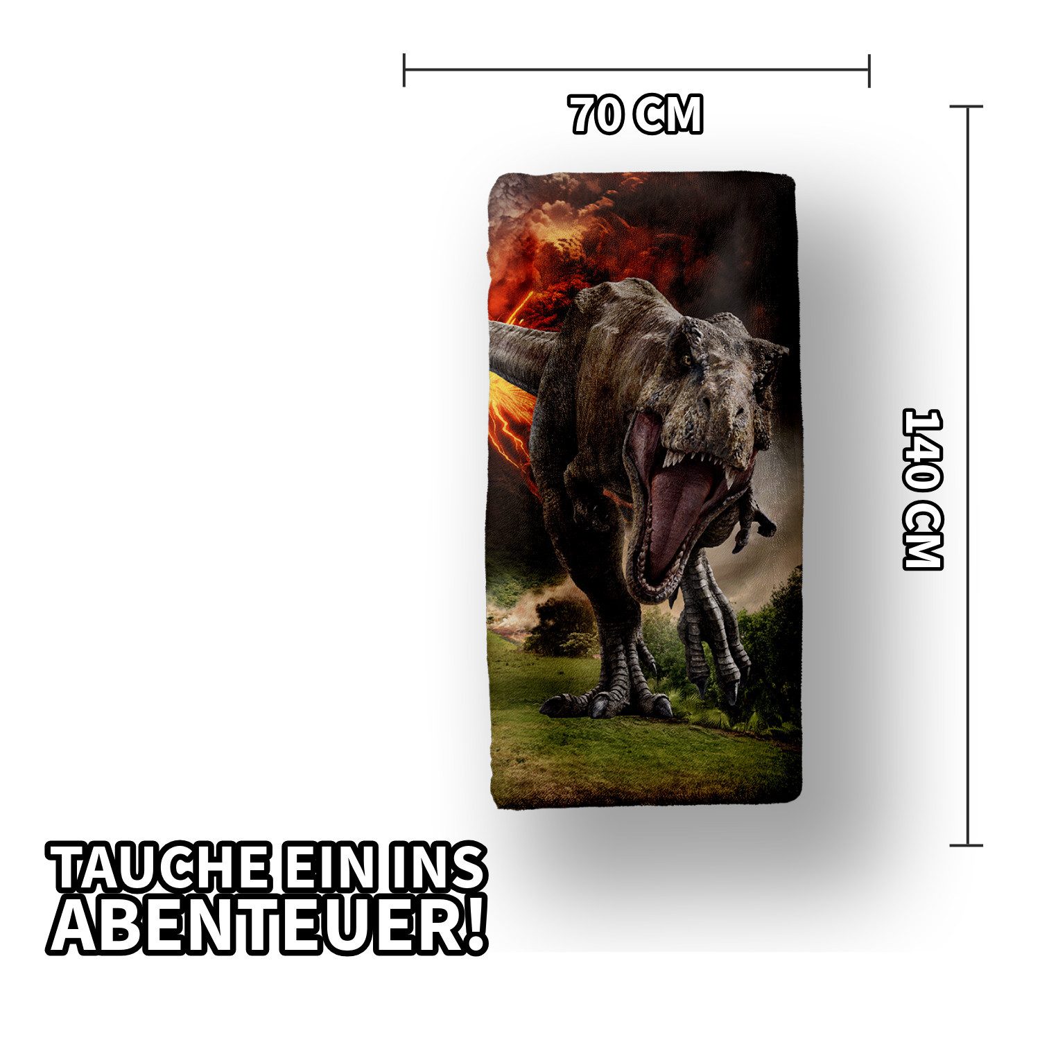 Jerry Fabrics Handtücher Jurassic World Duschtuch Badetuch Handtuch Strandtuch 70 x 140cm, (1 Duschtuch, 1-St)