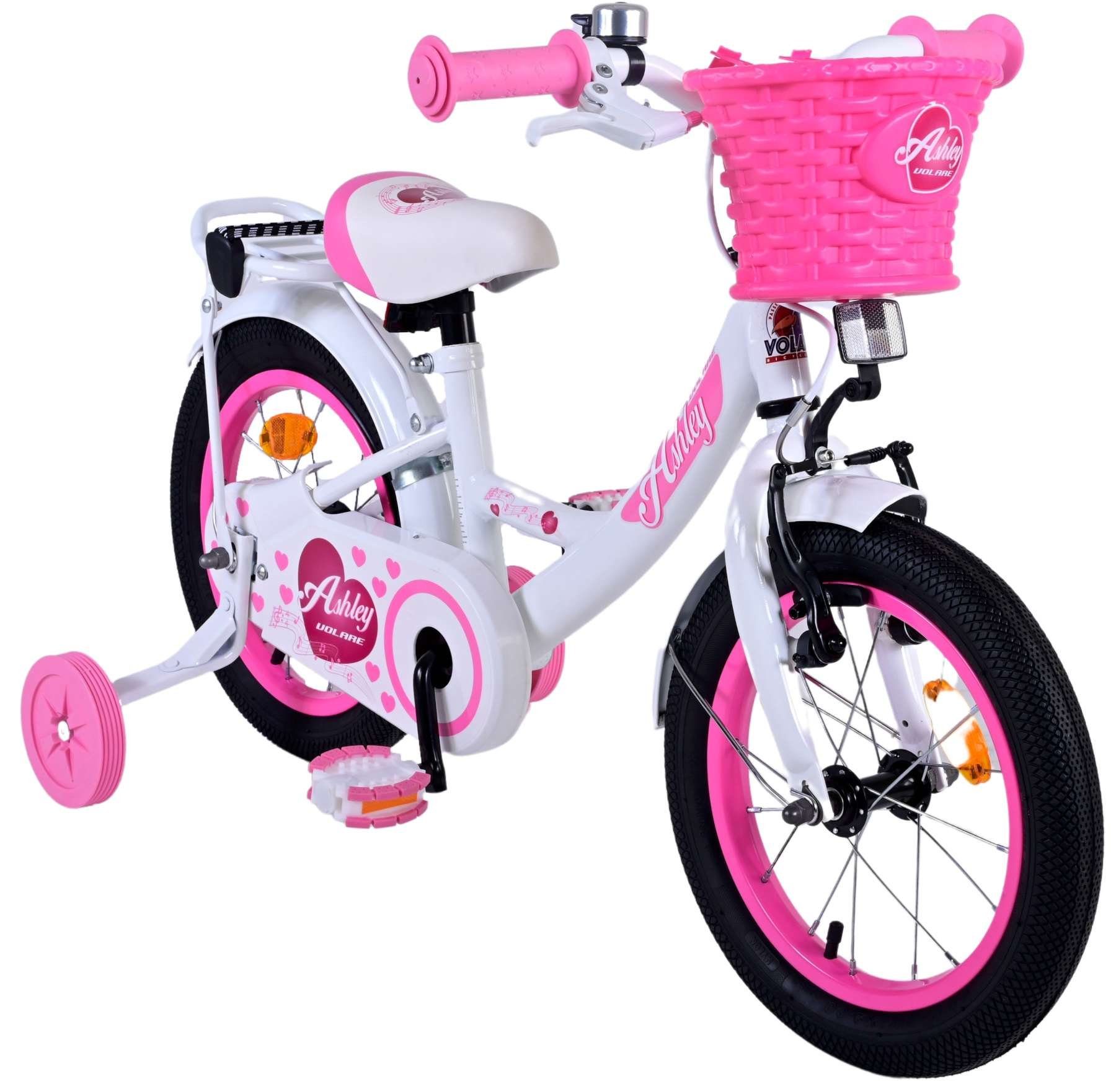 TPFSports Kinderfahrrad Volare Ashley + - Mädchen Handbremse, 1 Zoll Fahrrad Sicherheitsgriffe), mit Zoll (Mädchen Rücktritt Fahrrad Laufrad 14 Stützräder Rutschfeste Kinderrad Gang, Kinder 14 mit