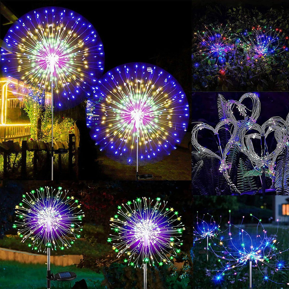 LETGOSPT LED Solarleuchte 2/4x Solar Feuerwerk günstig online kaufen