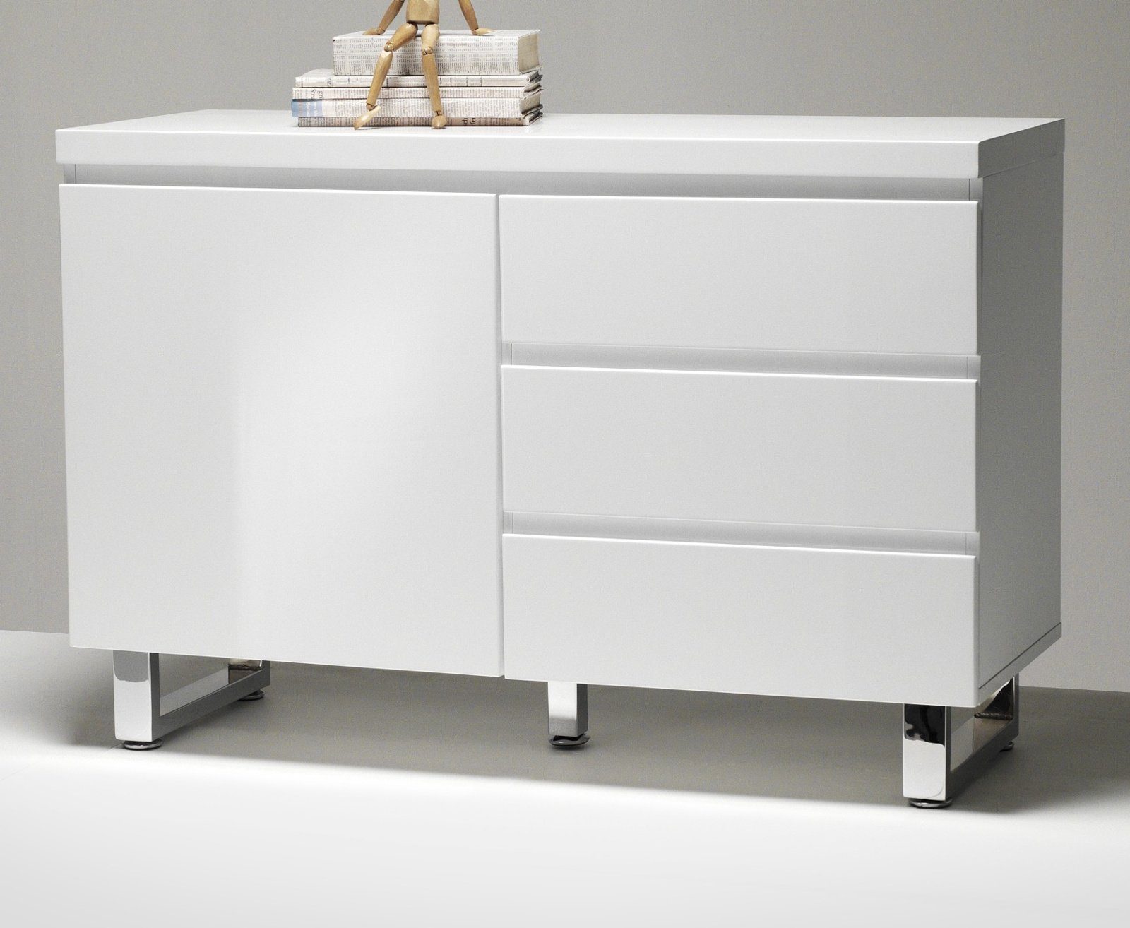 MCA furniture Sideboard »Sydney« (Kommode in weiß 111 x 74 cm, mit Tür und  3 Auszügen), Hochglanz, lackiert online kaufen | OTTO