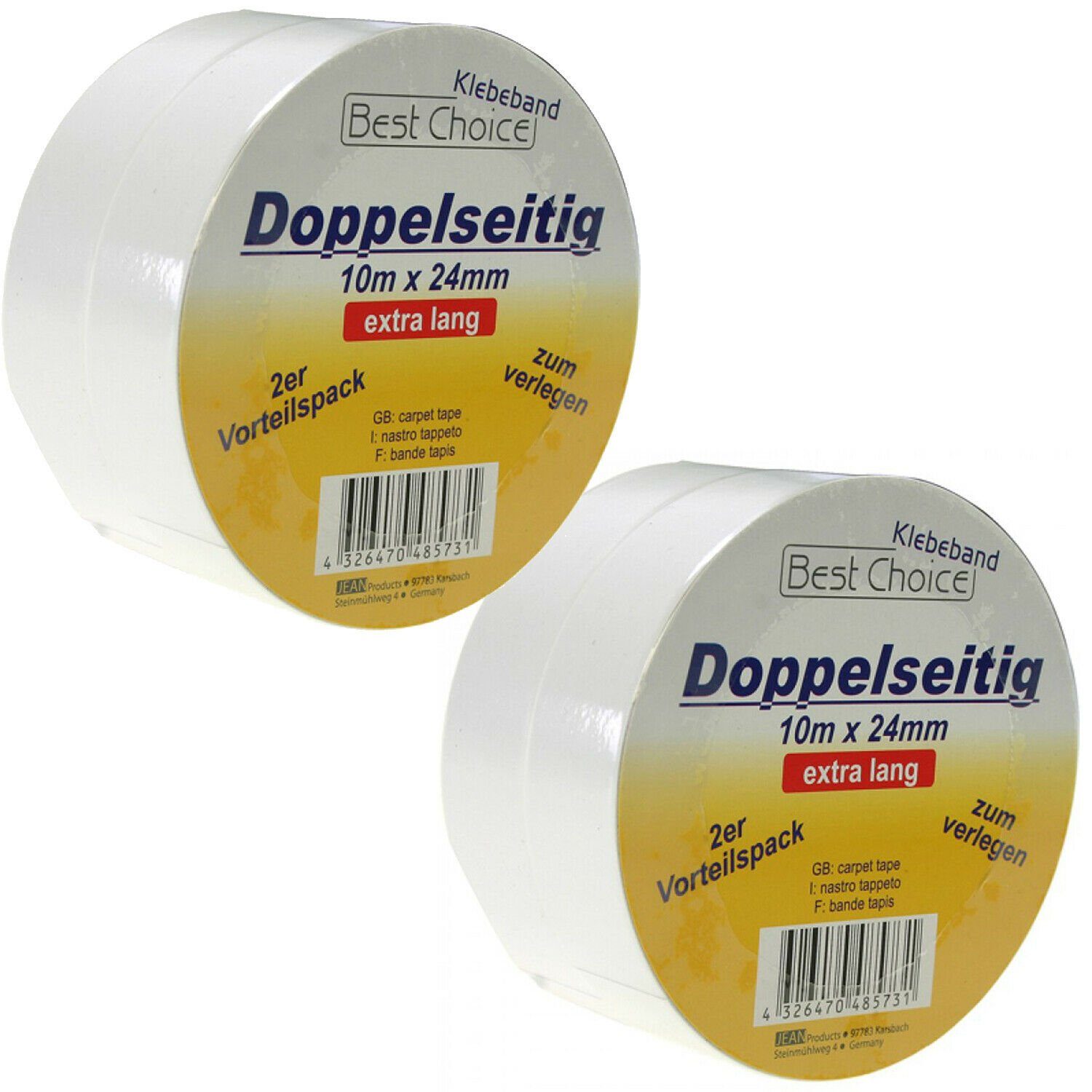 Doppelseitiges Klebeband Abklebeband Tape 24 mm x 10 m weiß universal