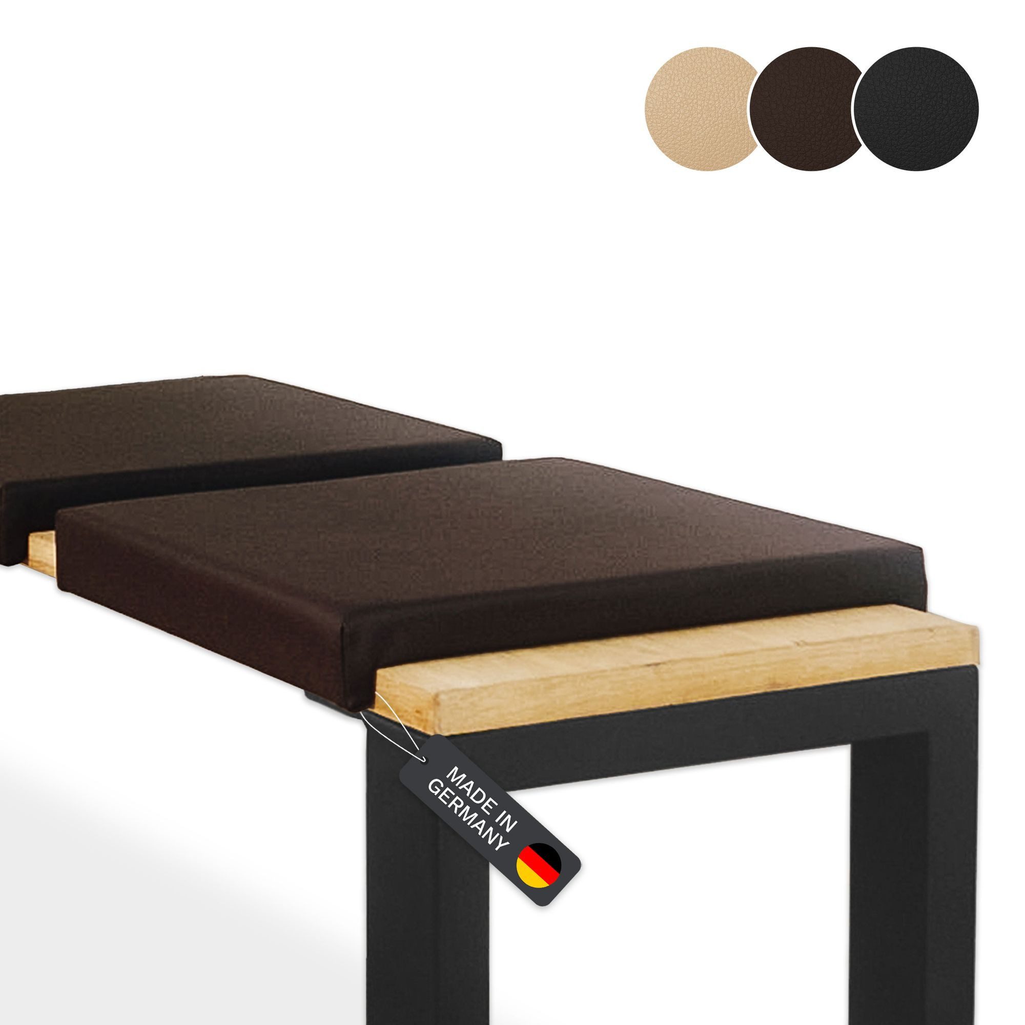 Bankauflage Bankkissen Klemmkissen Sitzkissen mit 2 Leisten, 40cm Klemmtiefe