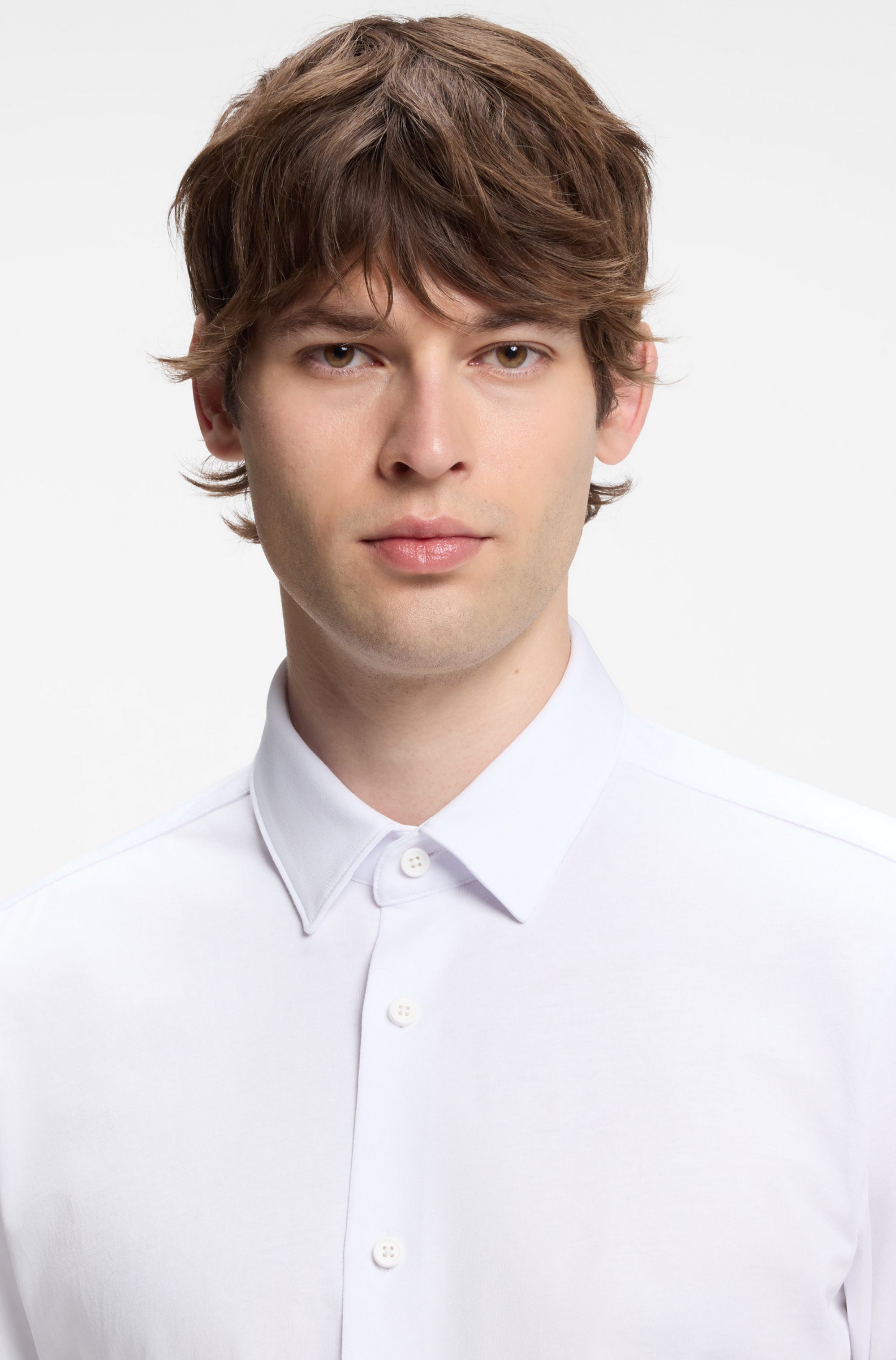BOSS Businesshemd HANK Kentkragen, Slim Fit, Baumwoll-Mix mit Performance-Stretch