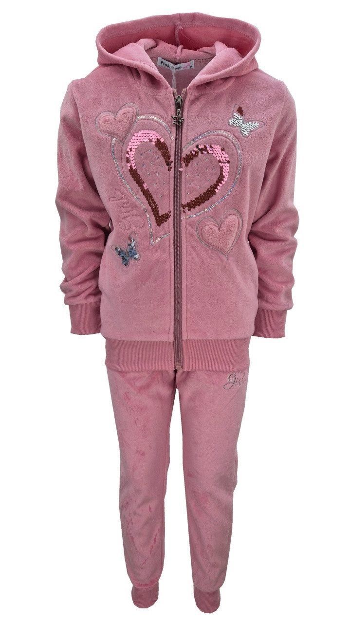 Girls Fashion Sweatanzug Nicki Sweatanzug, Freizeitset, Kapuzen Jacke + Jogginghose, MF505