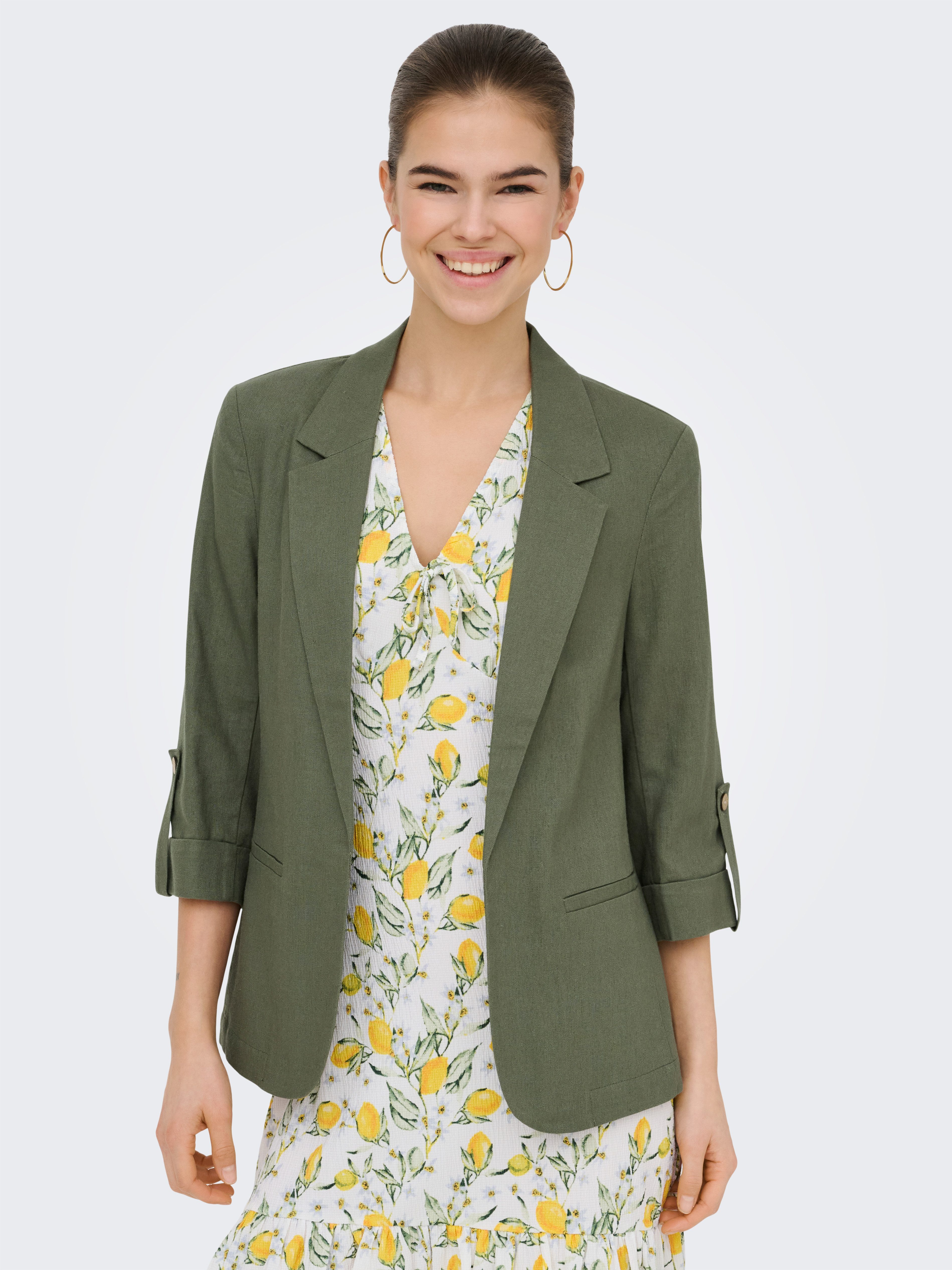 ONLY Kurzblazer ONLGOA 3/4 UNLINE LINEN BL BLAZER CC TLR mit Leinen