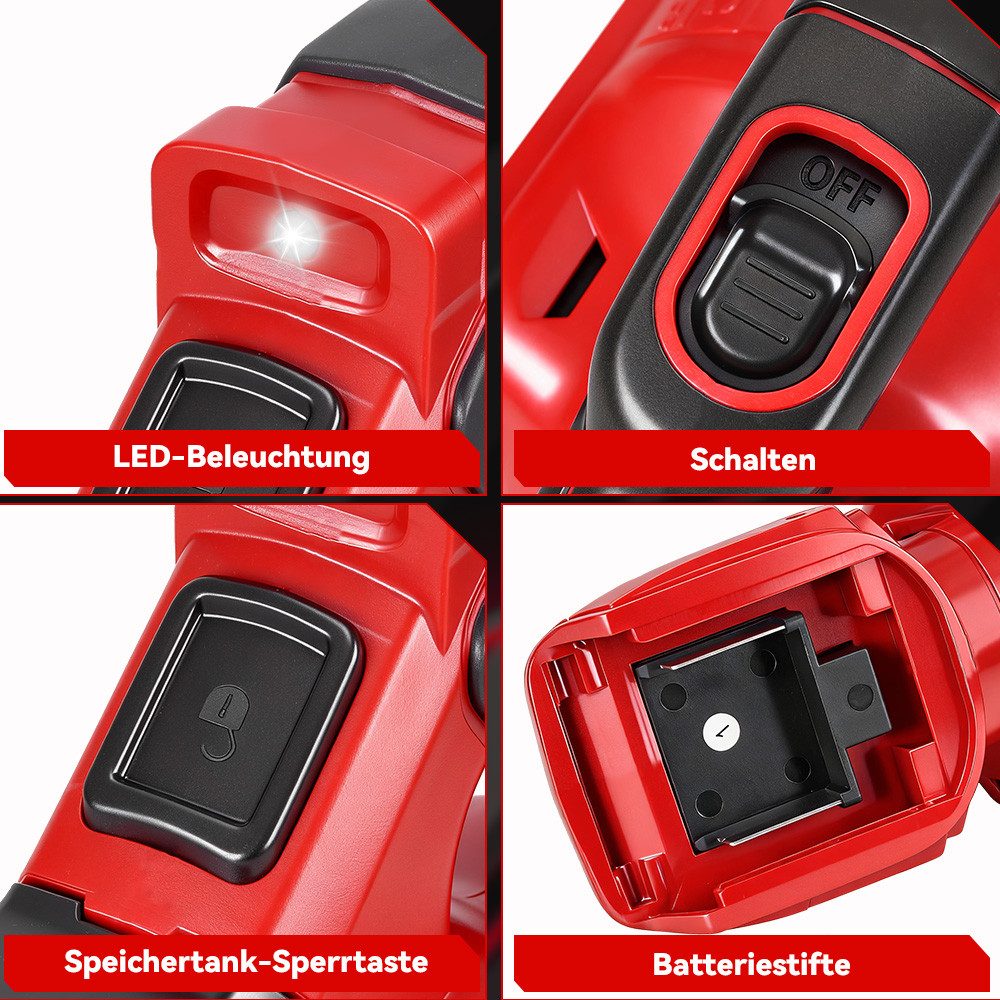 ONEVAN Akku-Hand-und Stielstaubsauger 16000Pa Stielstaubsauger mit 2x Akkus, 700 ml Staubsauger, 1000 W, Behälter, Handstaubsauger für Tierhaare/Teppiche/Hartböden/Auto