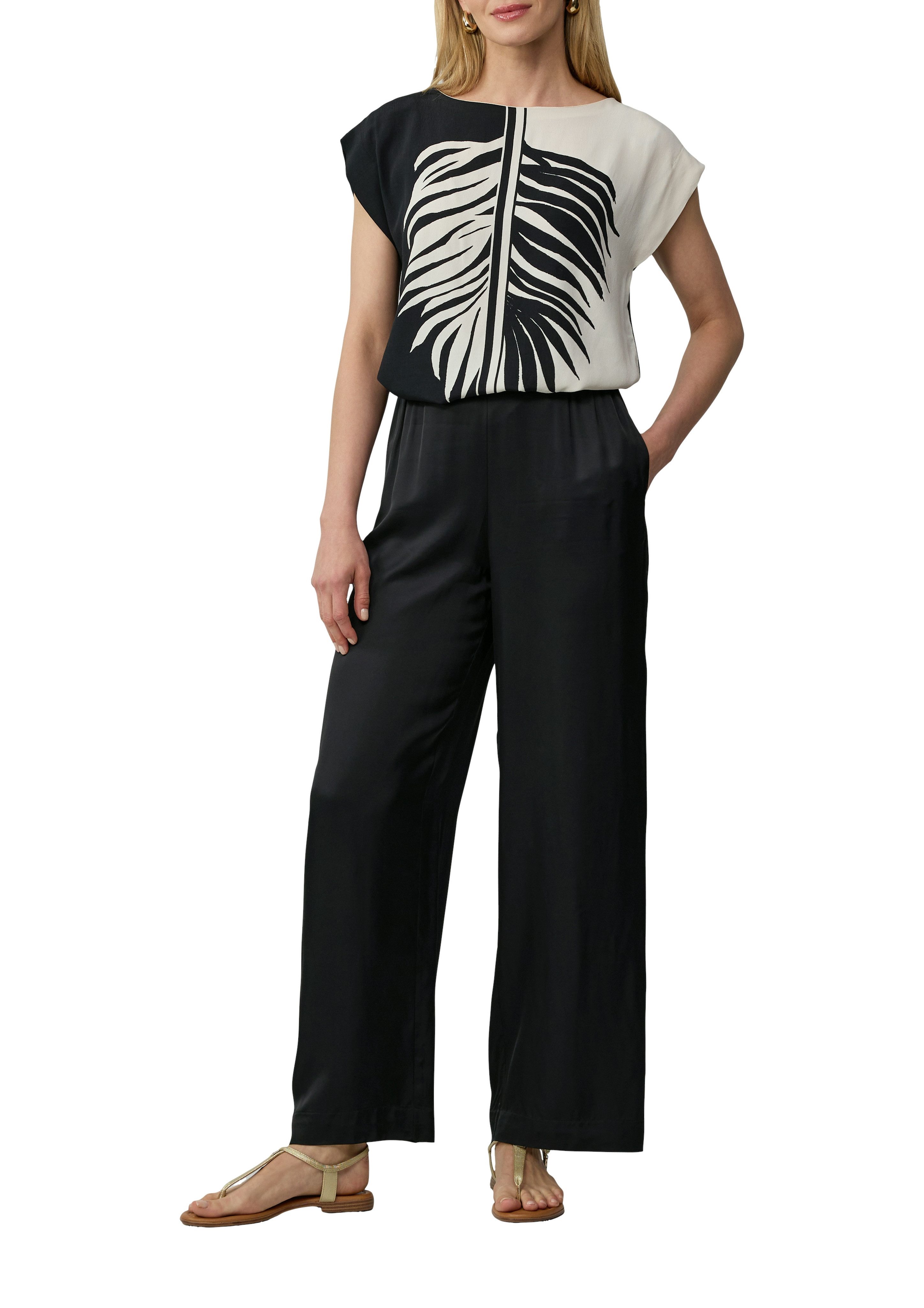 s.Oliver BLACK LABEL T-Shirt mit floralem Print, im Colorblocking-Style günstig online kaufen