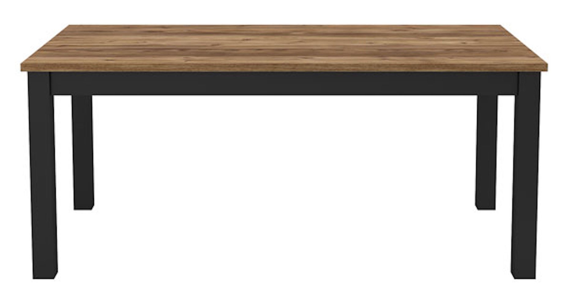 Helvetia Esstisch Olin (1-teilig), 180x95x77cm Appenzeller Fichte / schwarz supermatt