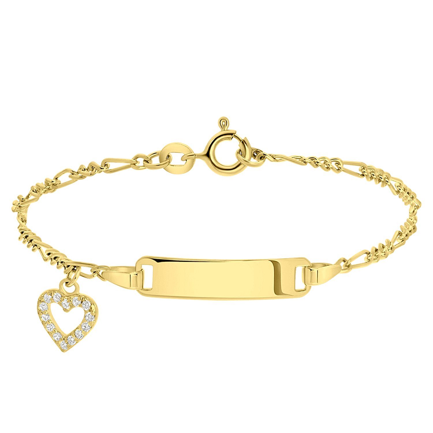 LUCARDI Armband mit Gravur Armband - 925 Silber - Gold - Zirkonia - Kinder