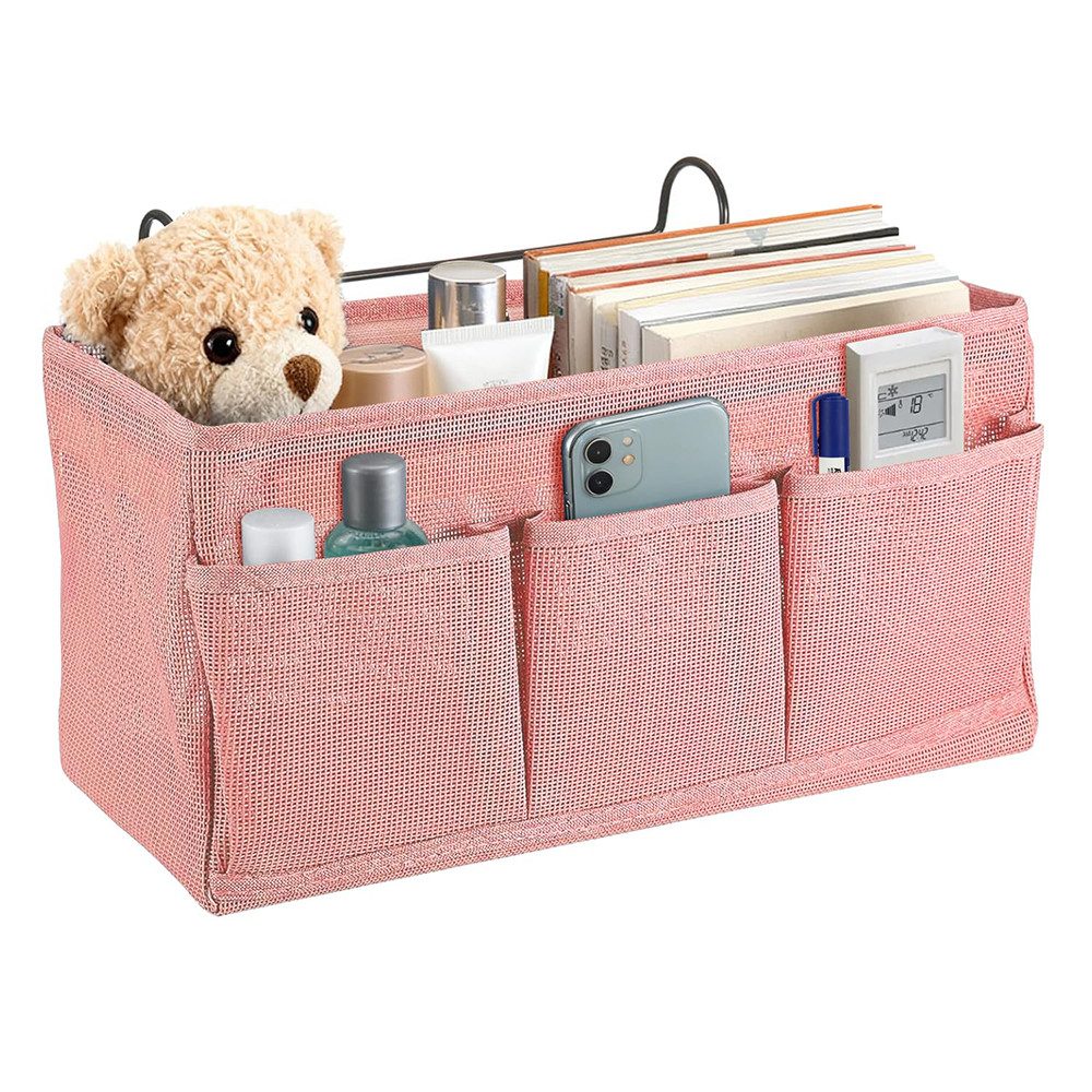 Diwzbyn Betttasche Bett-Organizer Hängeaufbewahrung mit 3 Fächern – Betttasche, für Handy, Bücher & Zubehör – für Bettgestell, Studentenwohnheim