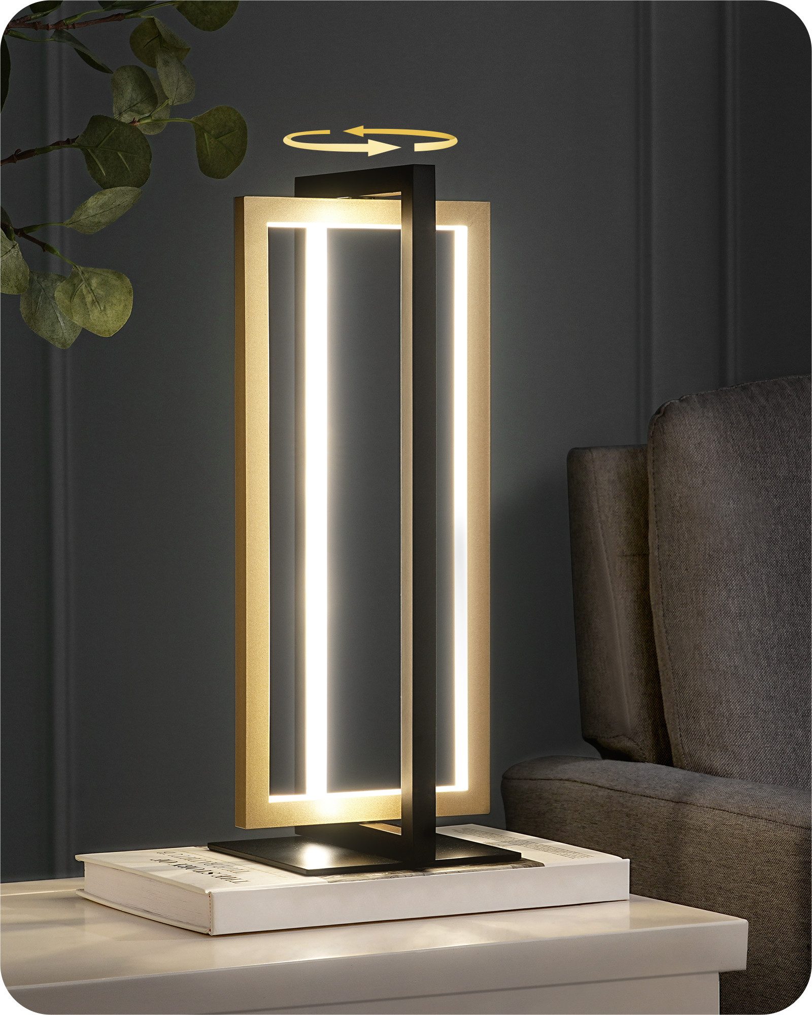 EDISHINE LED Nachttischlampe Touch Dimmbar, LED fest integriert, Tischlampe günstig online kaufen