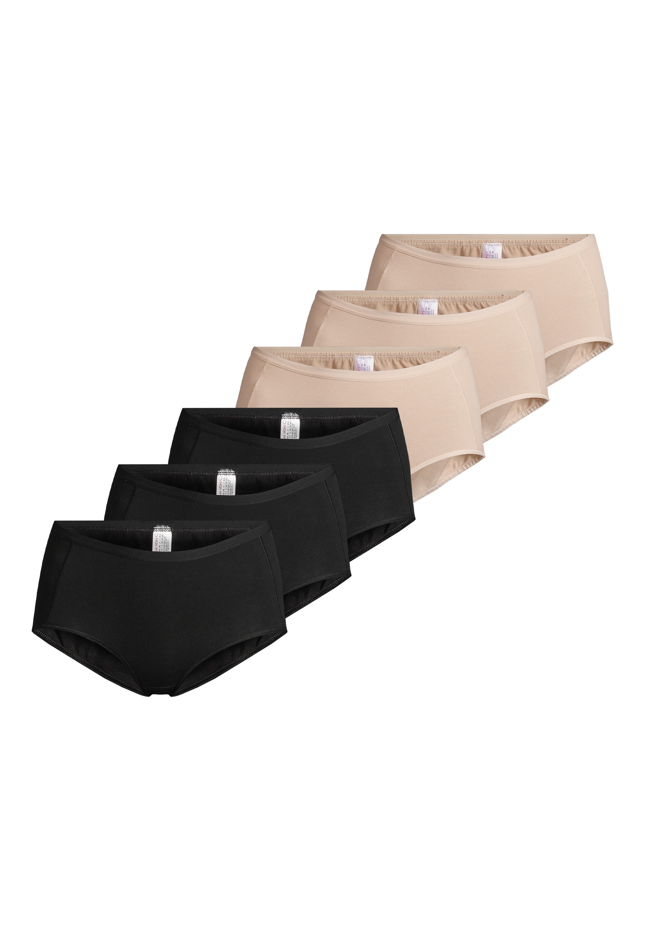 Nina Von C. Taillenslip 6er Pack Basic (Spar-Set, 6-St) Taillen Slip - Baumwolle - Atmungsaktiv