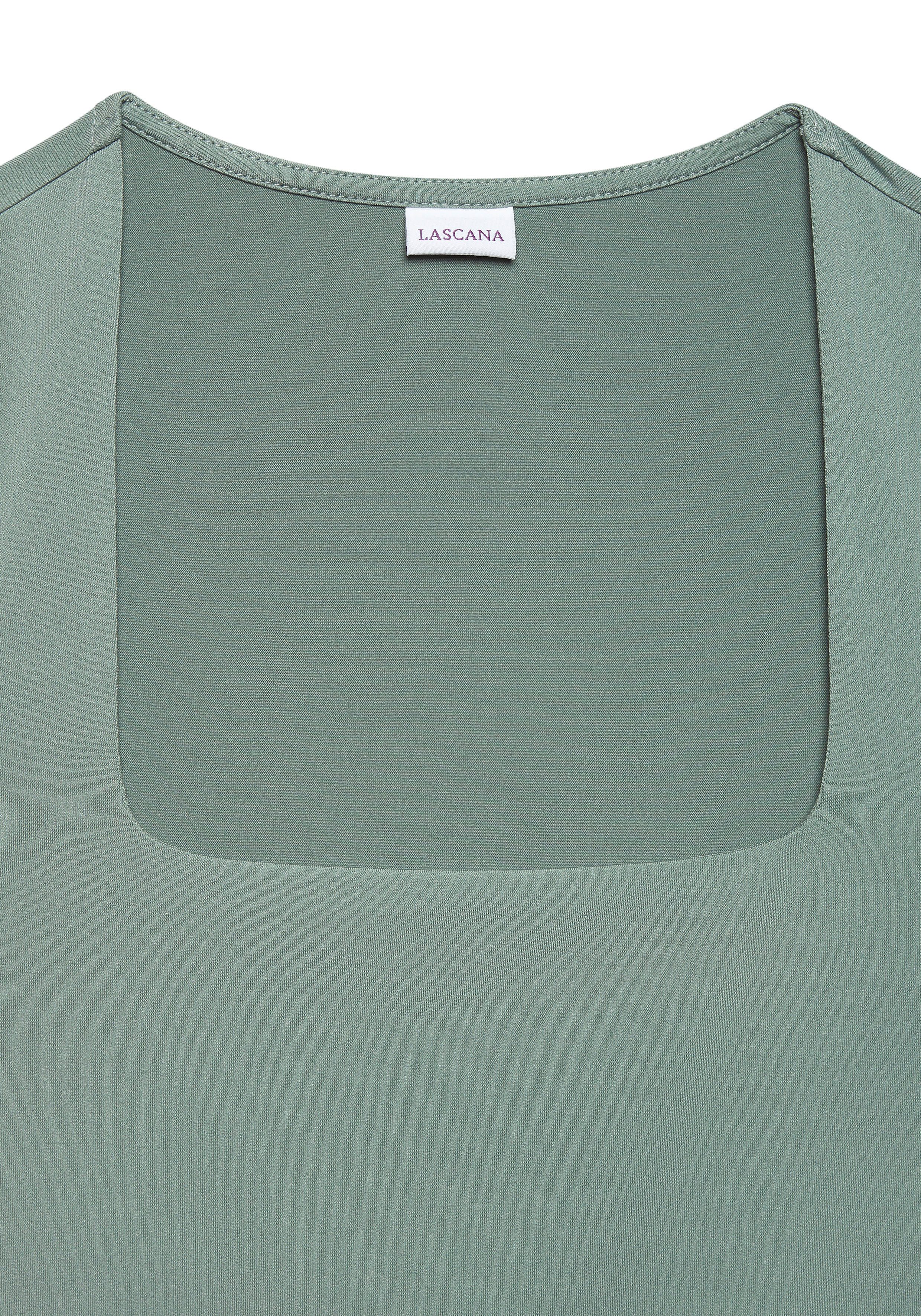 LASCANA Tanktop aus bügelfreiem Material, elegantes Basic-Top mit breiten Trägern