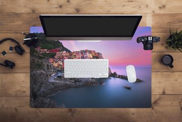 MuchoWow Gaming Mauspad Lila Himmel über Cinque Terre in Italien (1-St), Büro für Tastatur und Maus, Mousepad Gaming, 90x60 cm, XXL, Großes