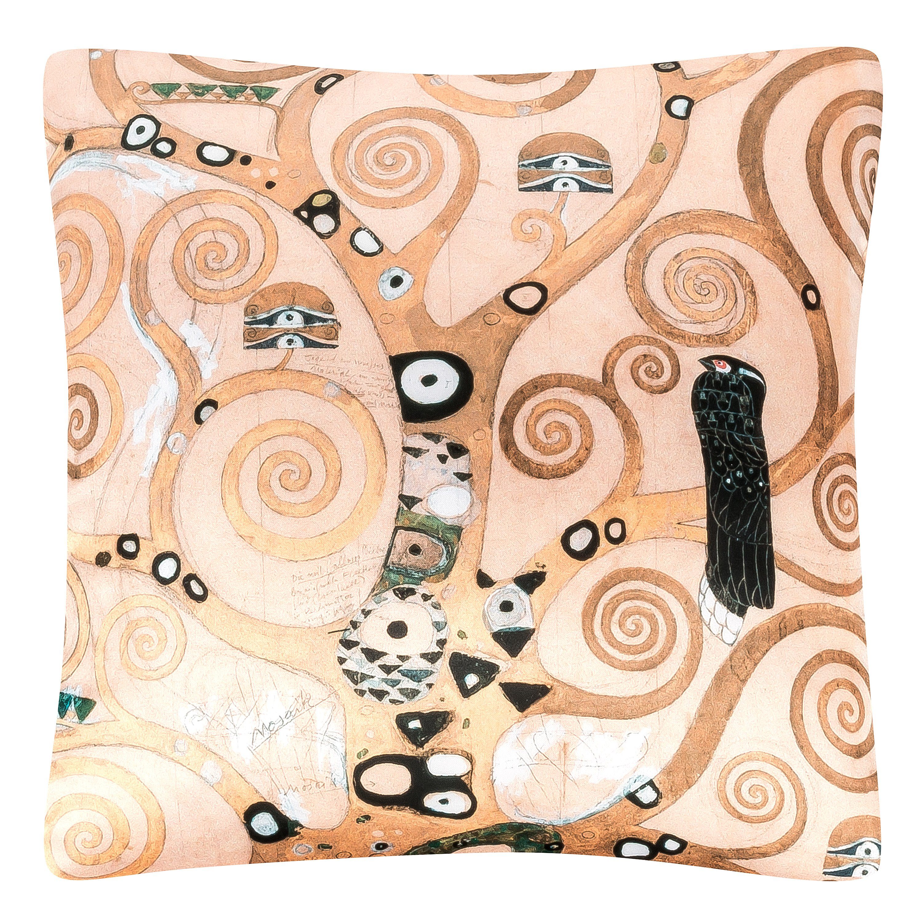 von Lilienfeld Dekokissen VON LILIENFELD Kissen Gustav Klimt Lebensbaum beidseitig bedruckt, pflegeleicht