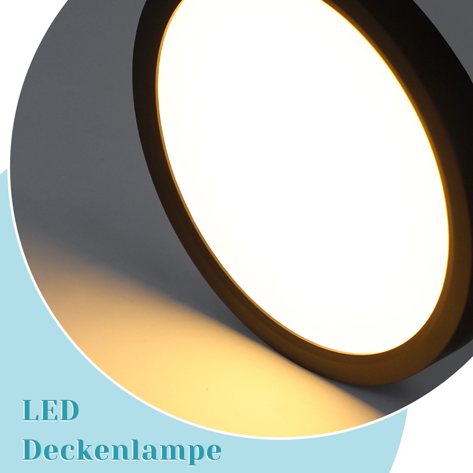 Nettlife LED Panel Deckenleuchte Schwarz Rund günstig online kaufen