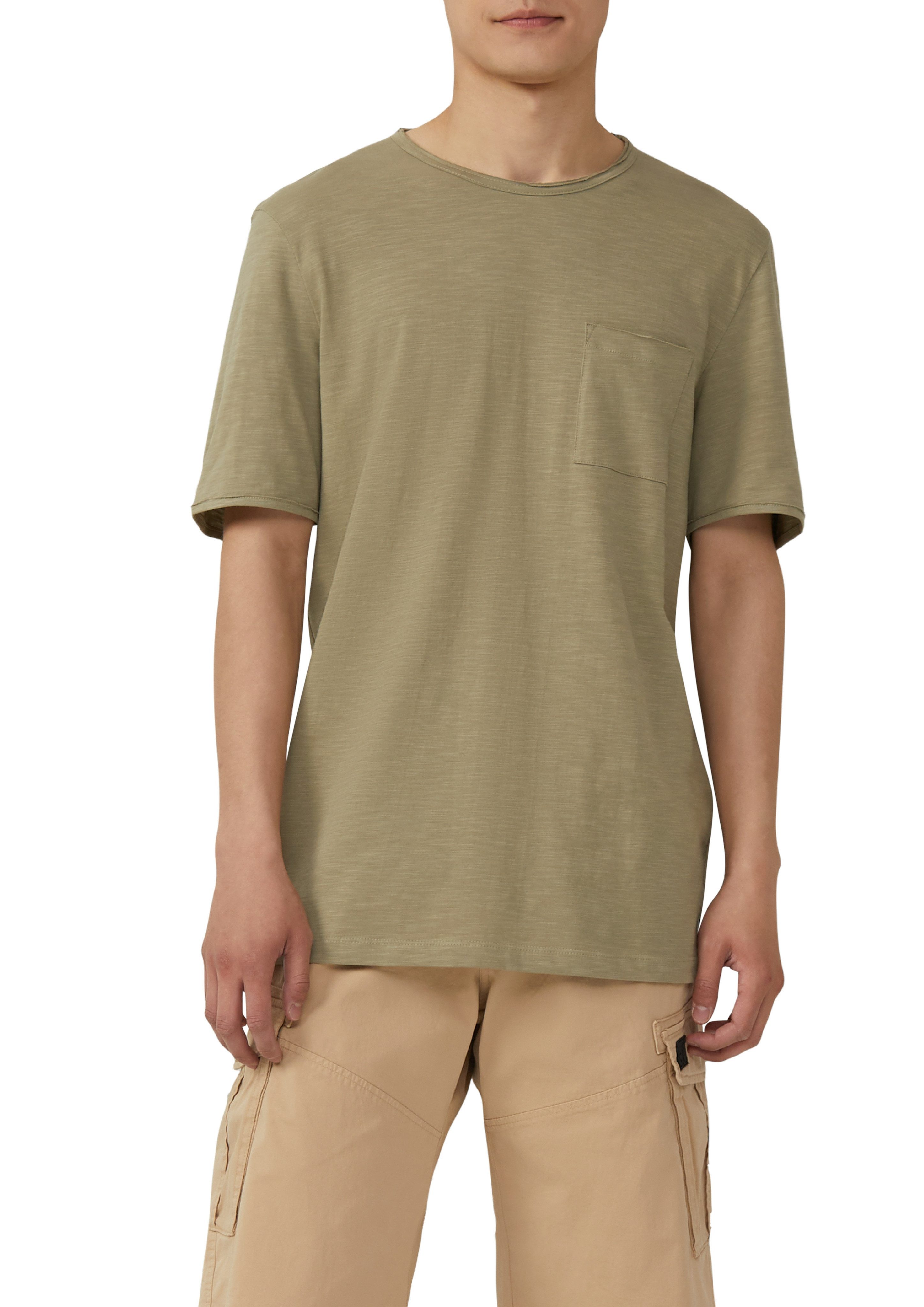 s.Oliver T-Shirt mit Brusttasche und offenen Kanten günstig online kaufen