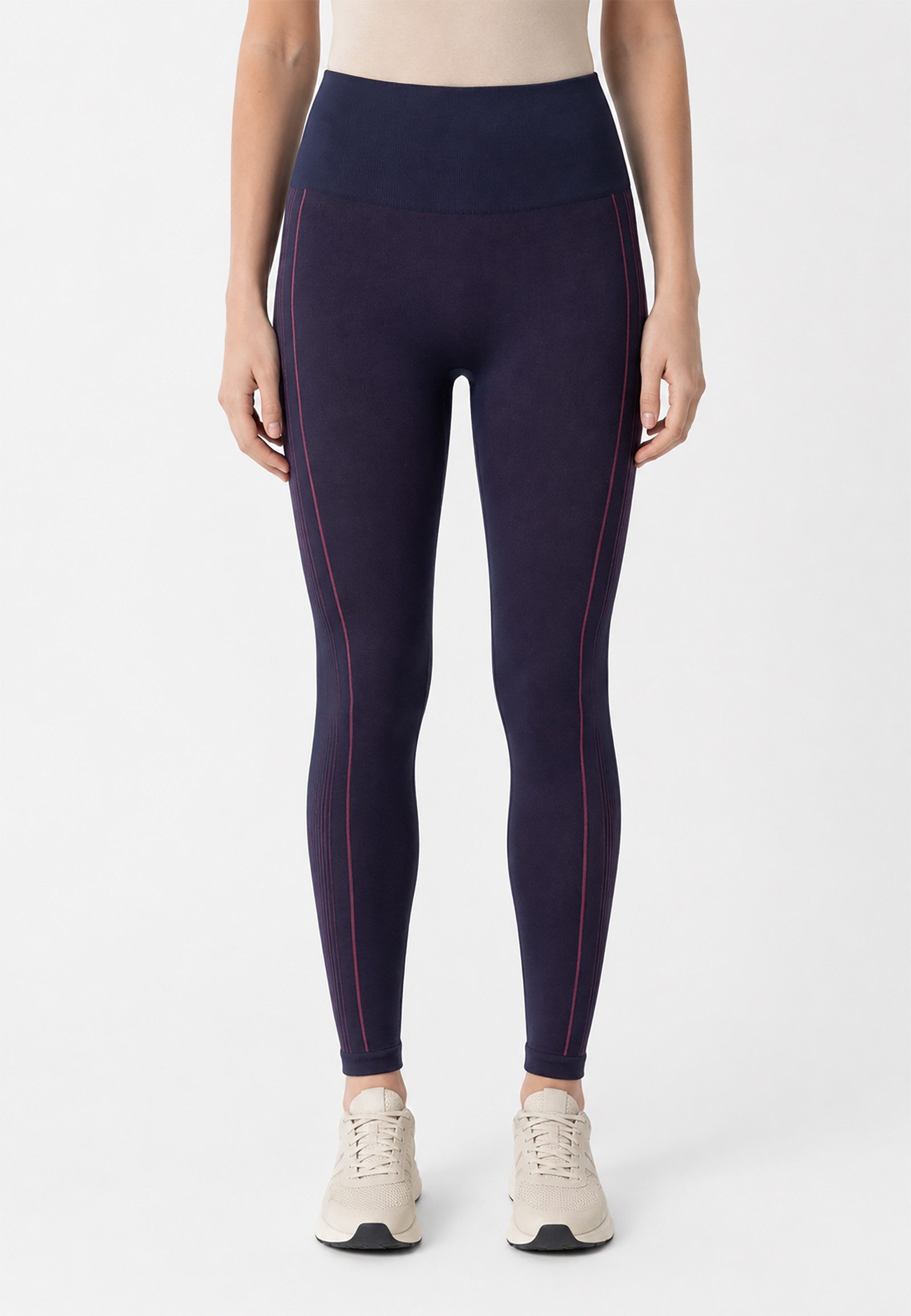 hummel Leggings Hoher Bund Slim Fit Elastisch Gestreift Sportmode für Damen (1-tlg) hmlYOGA SEAMLESS HW TIGHTS