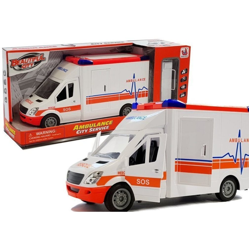 LEAN TOYS Spielzeug-Boot Krankenwagen mit Trage, Ton und Licht