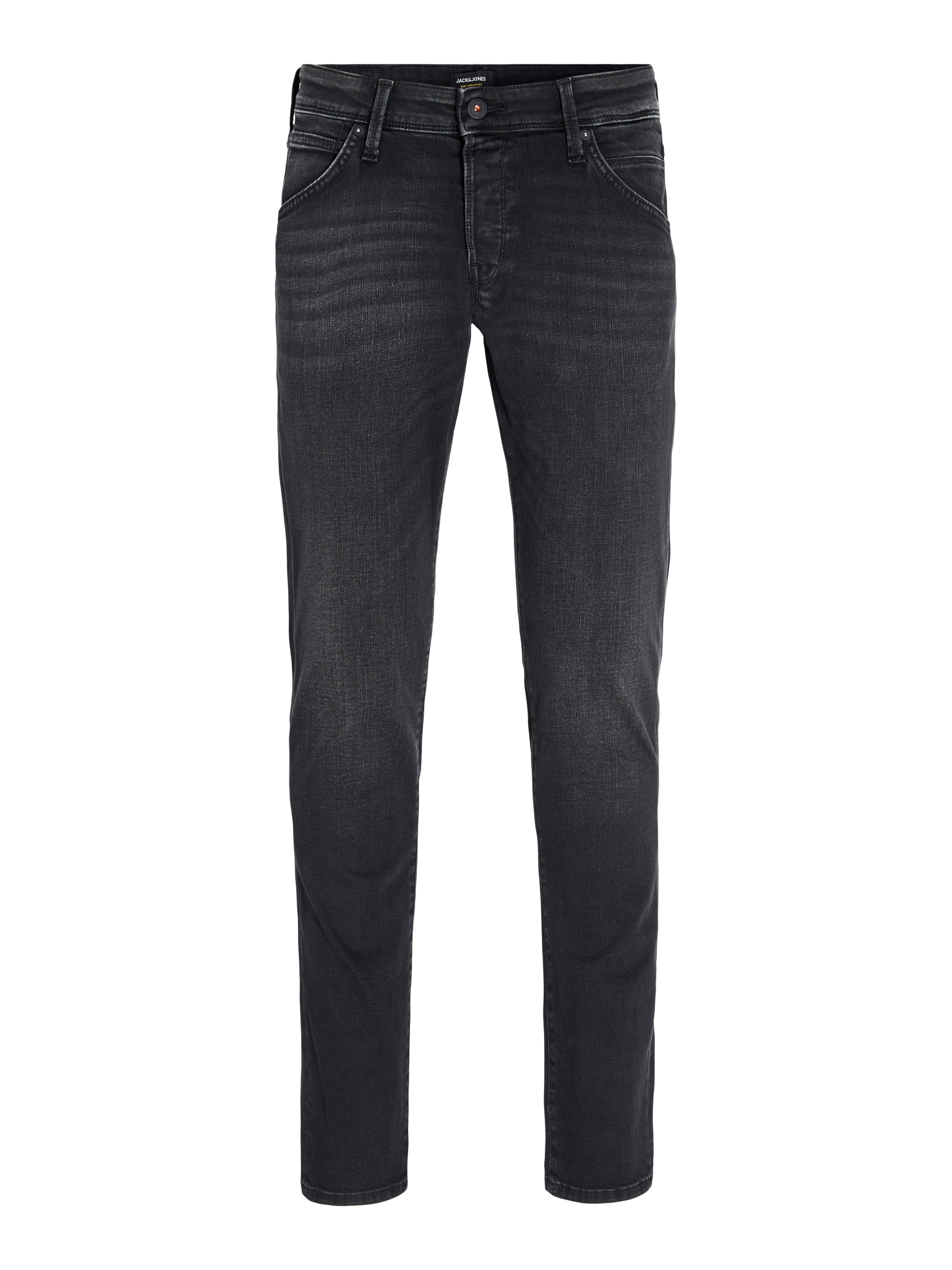 Slim-fit-Jeans JJIGLENN – Jeans mit Gürtelschlaufen und Used-Waschung