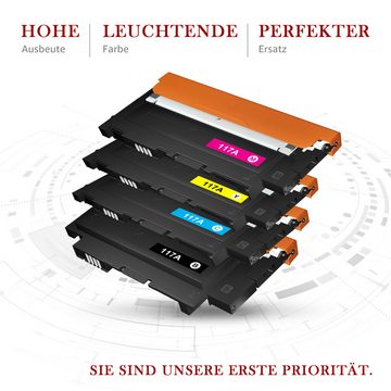 Toner Kingdom Tonerpatrone 5x Ersatz für HP 117A 4er-pack mit Chip, (Kompatibel für HP Color Laser 150a 150nw), MFP 178nwg MFP 179fnw Drucker