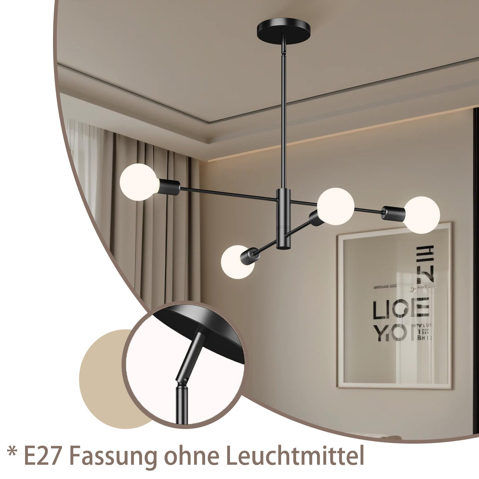 MUPOO LED Kronleuchter Pendelleuchte Modern 4/6/8 günstig online kaufen