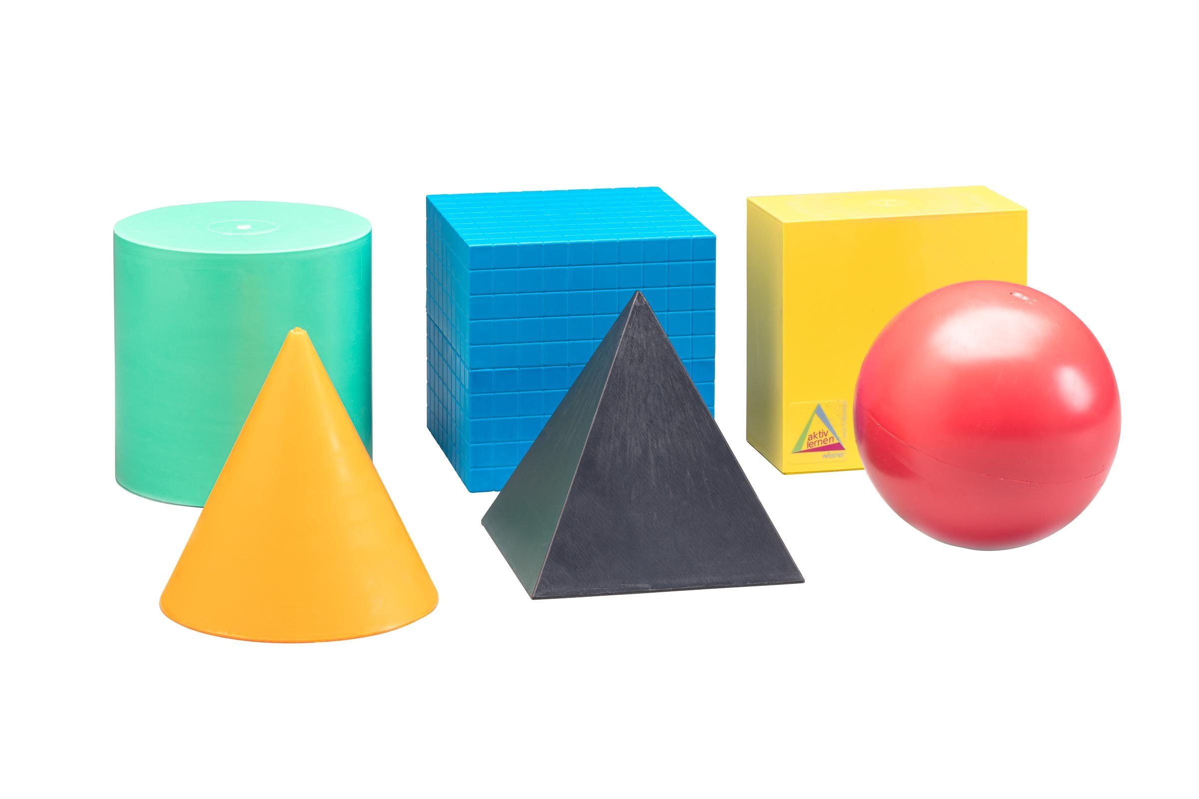 6 Lernspielzeug Geokörper, RE-Plastic® RE-Plastic® Wissner® (6 aktiv lernen Teile), in Körperformensatz Farben