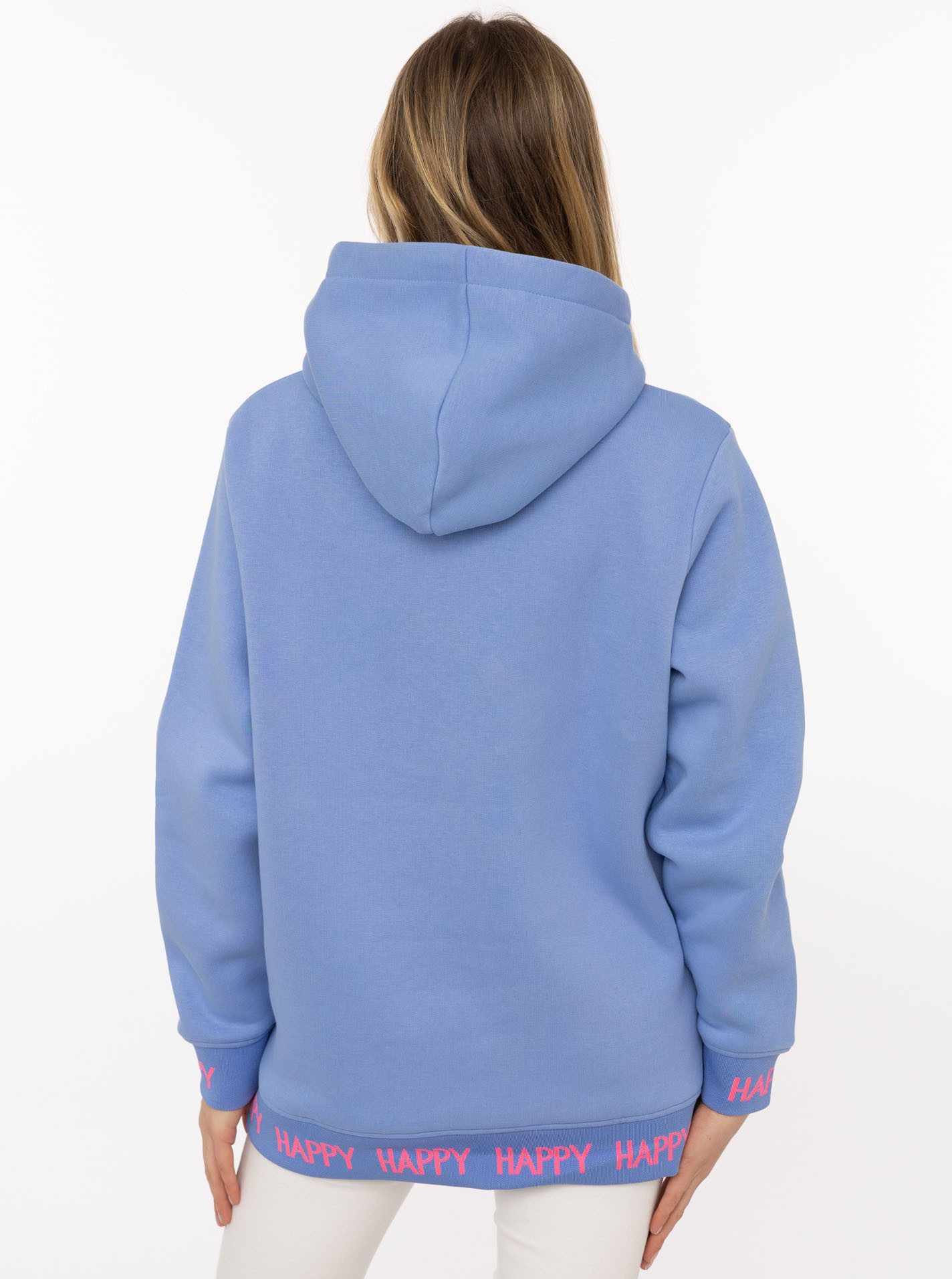 Zwillingsherz Hoodie "Always Positive" Kapuze, Stickerei, Fronttasche, Bündchen-Schriftzug, Langarm