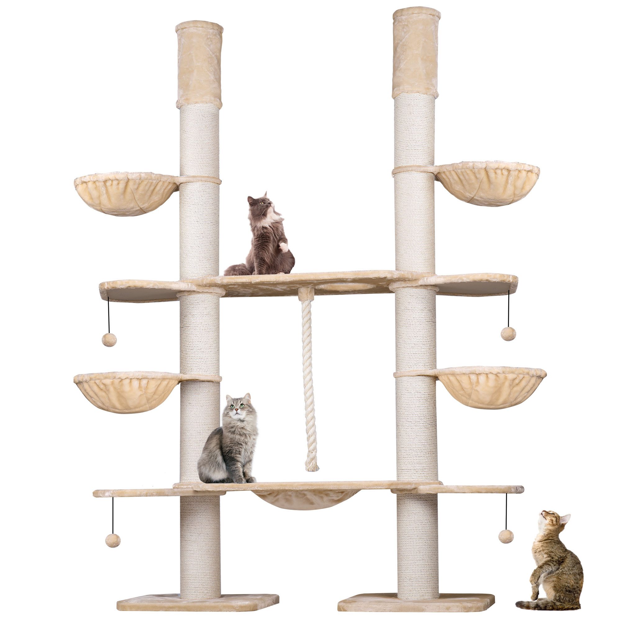 Happypet Kratzbaum, HAPPYPET XXL Kratzbaum für große Katzen 280cm hoch