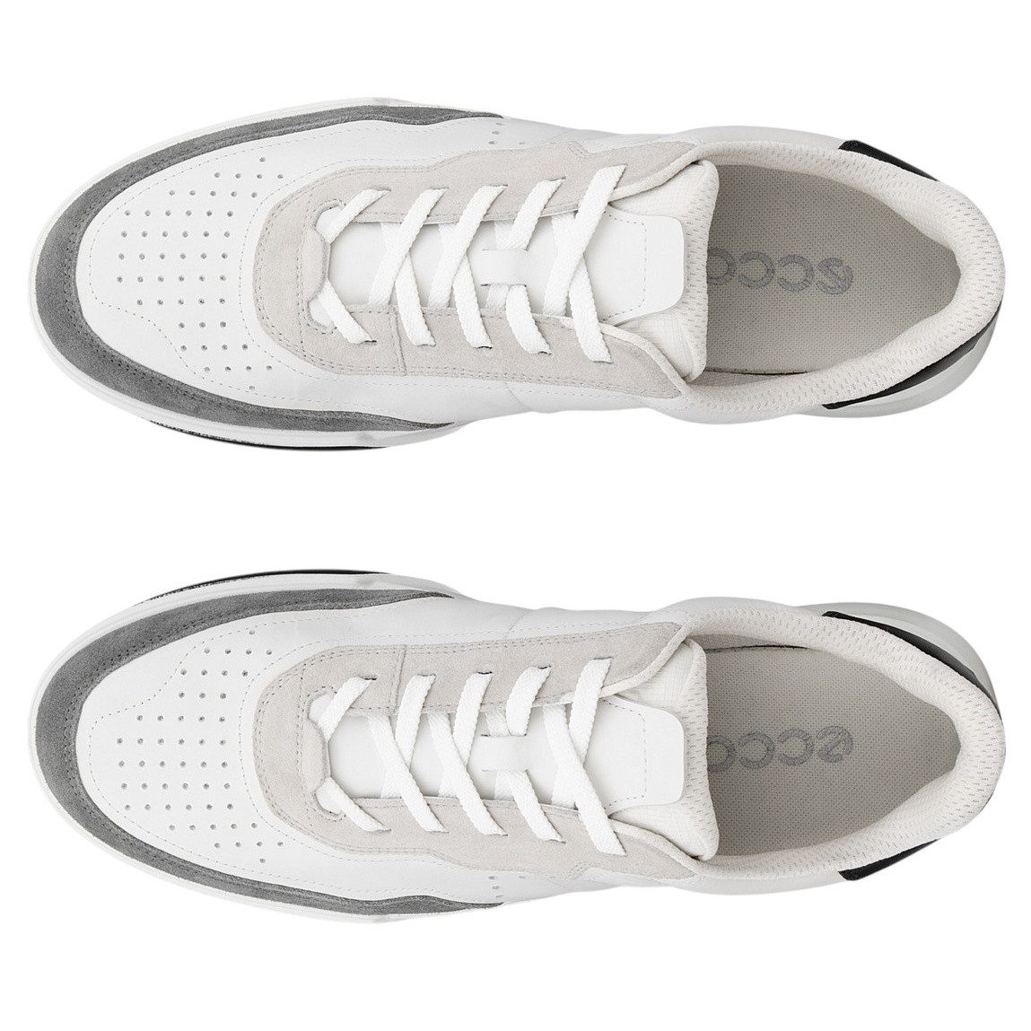 Ecco Street Court Lea (Premium Leder) weiss/grau/schwarz Herren Sneaker günstig online kaufen