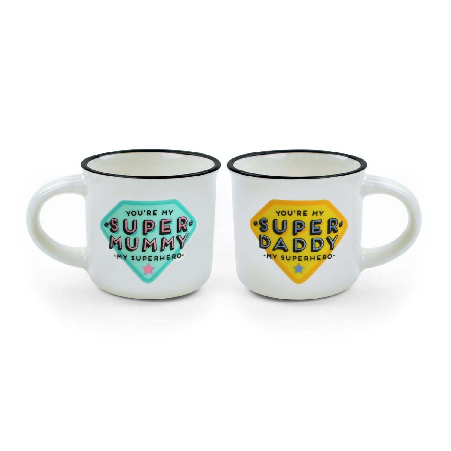 Legami Geschirr Legami 2er Set Kaffeetassen - Super Mummy and Super Daddy