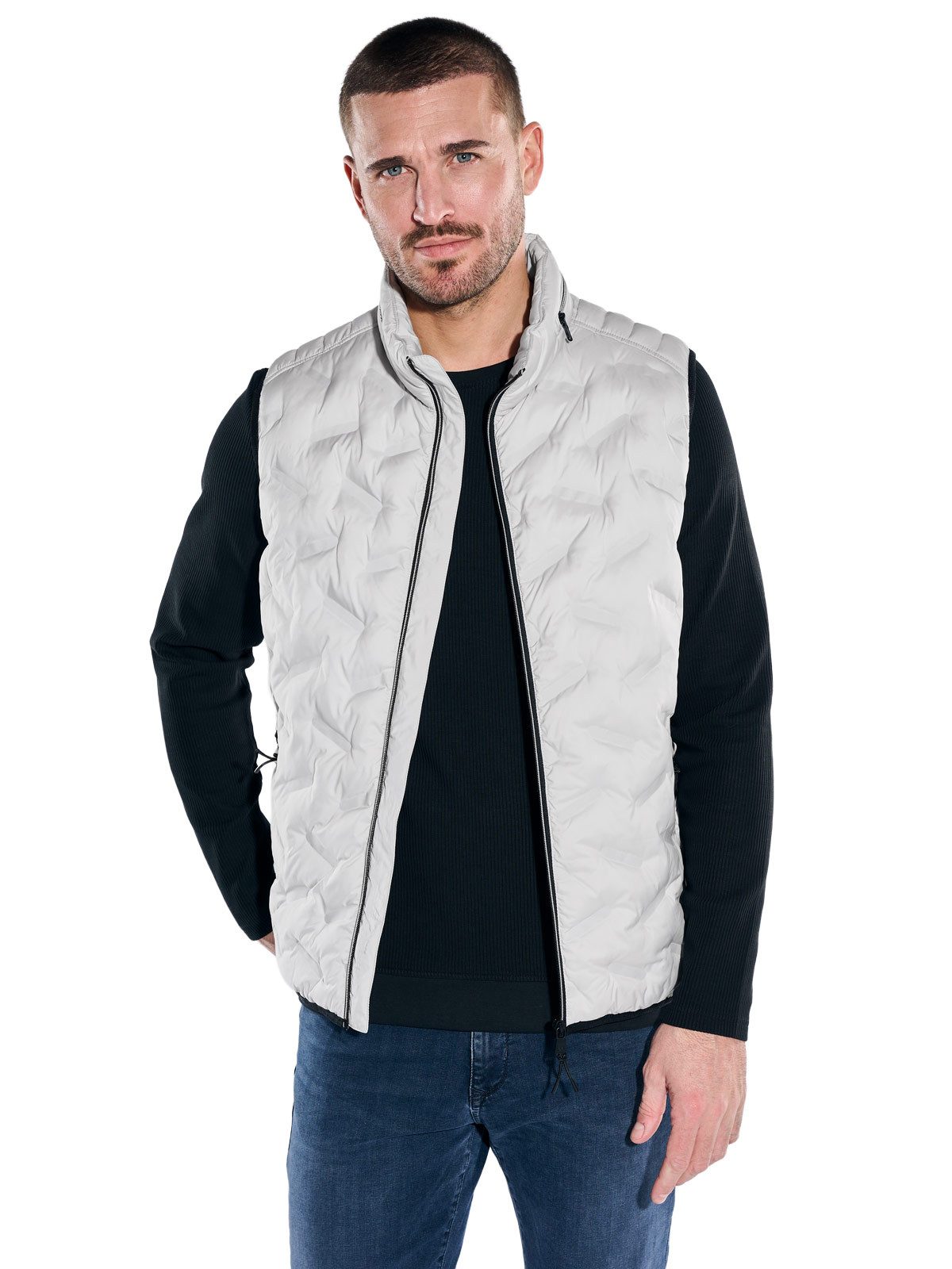 emilio adani Kurzweste Herren Weste, Silbergrau