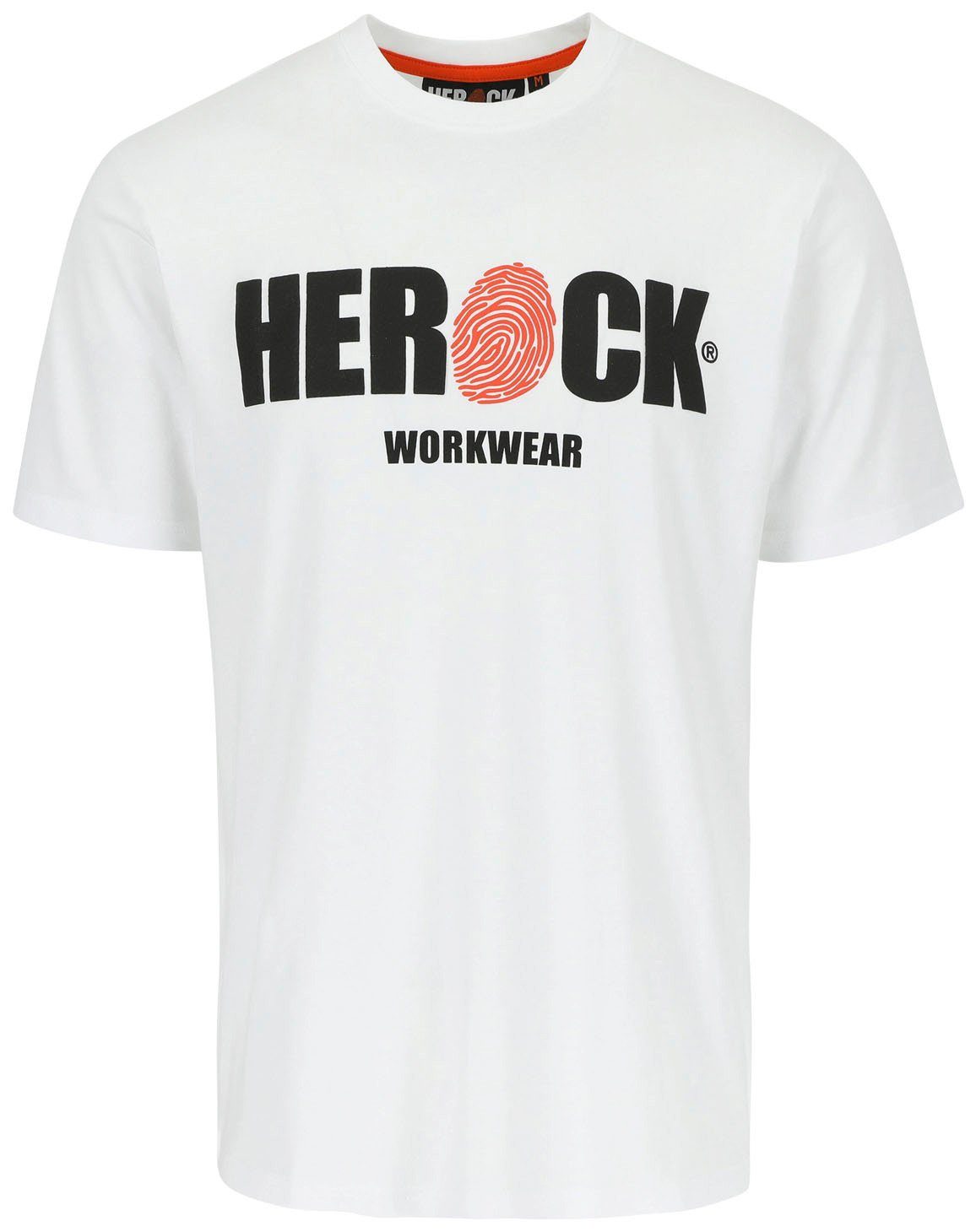weiß Herock®-Aufdruck, Tragegefühl ENI Herock mit angenehmes Rundhals, T-Shirt Baumwolle,